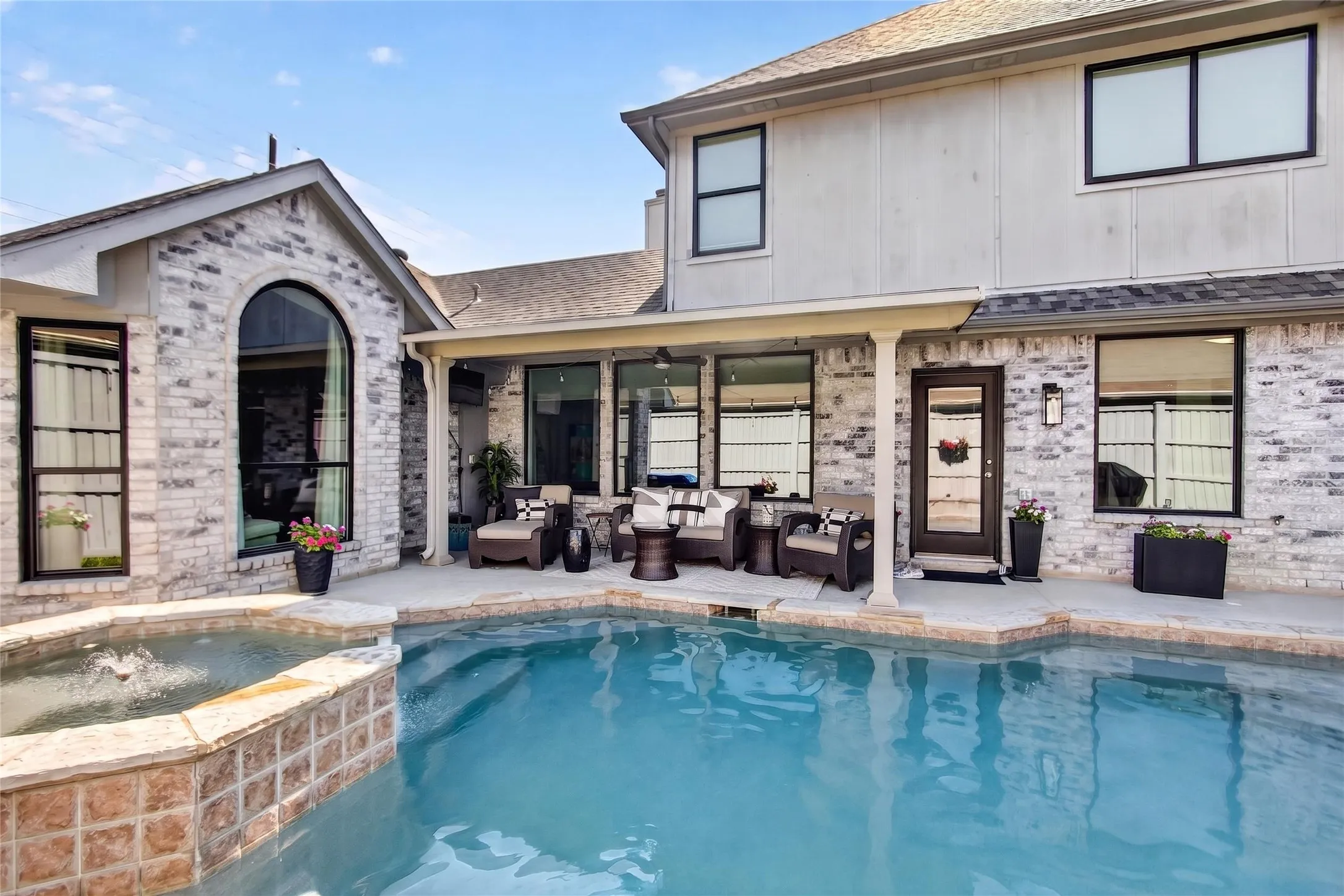 Pool can be seen from almost every room in the house. 2023 All new vinyl low E windows installed (entire home)  2023 Installed glass break sensors security season.