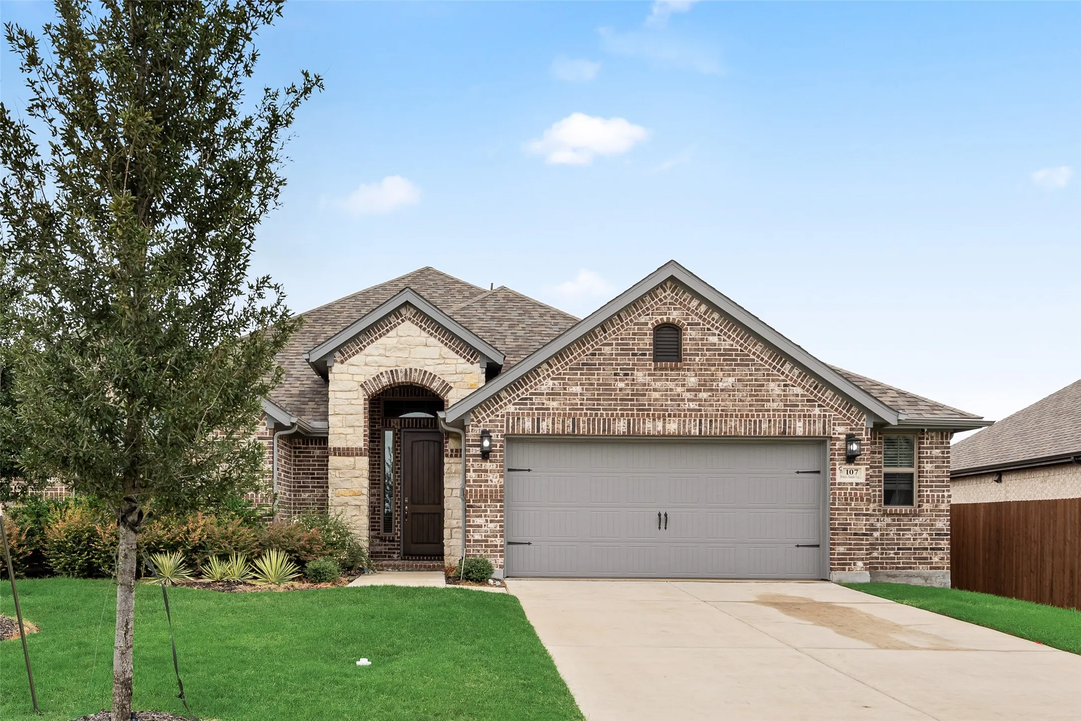 Brick exterior with a gabled roof