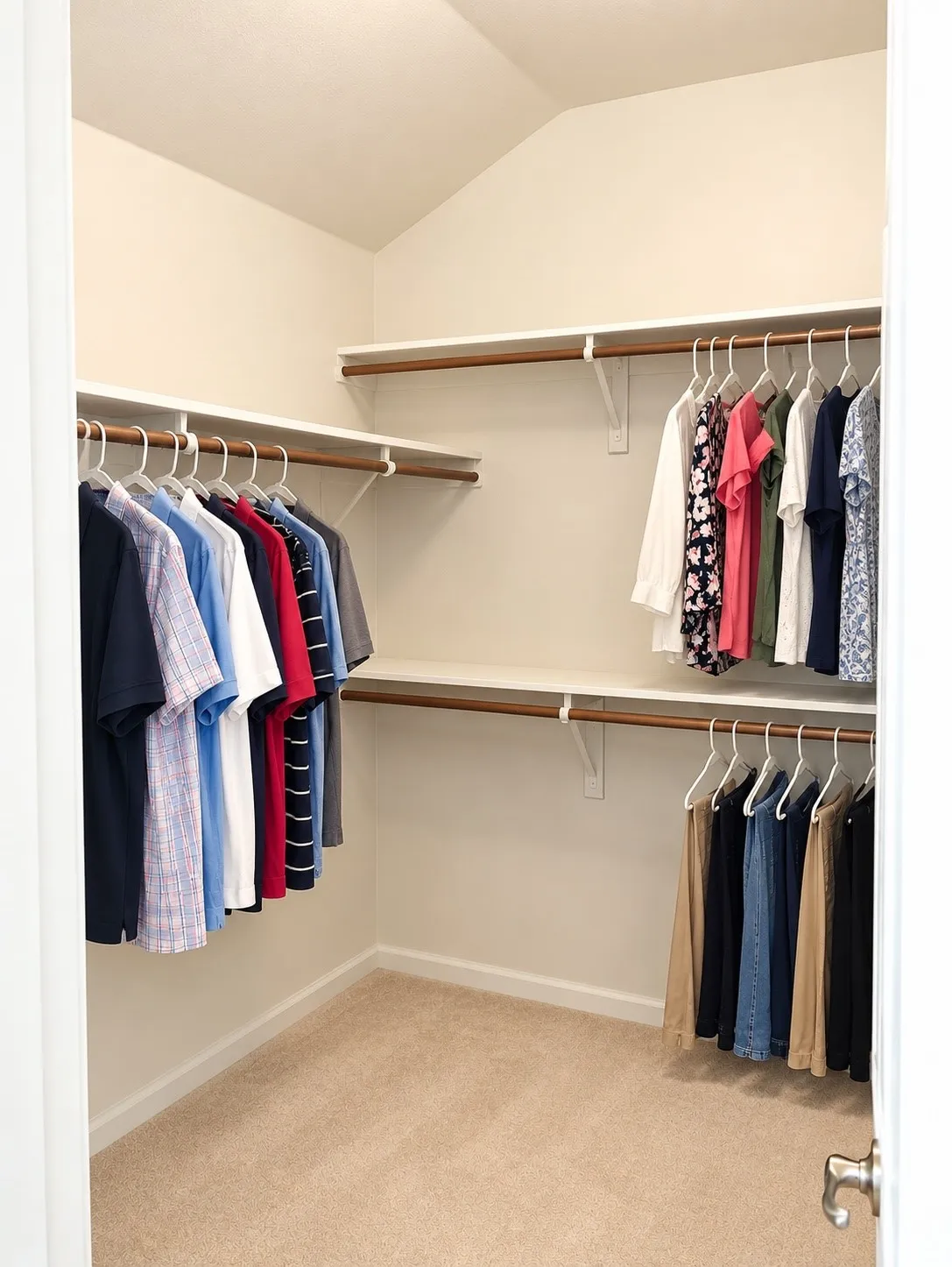 Walk-in closet off of primary bathroom.
