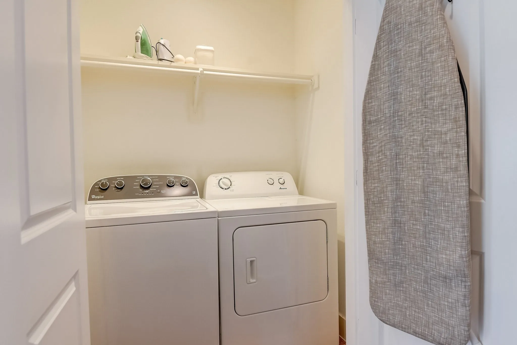 Washroom with separate washer and dryer