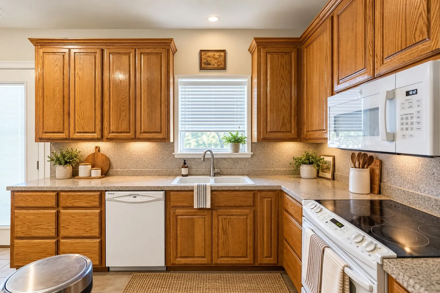 AI decluttered kitchen in the guest quarters.