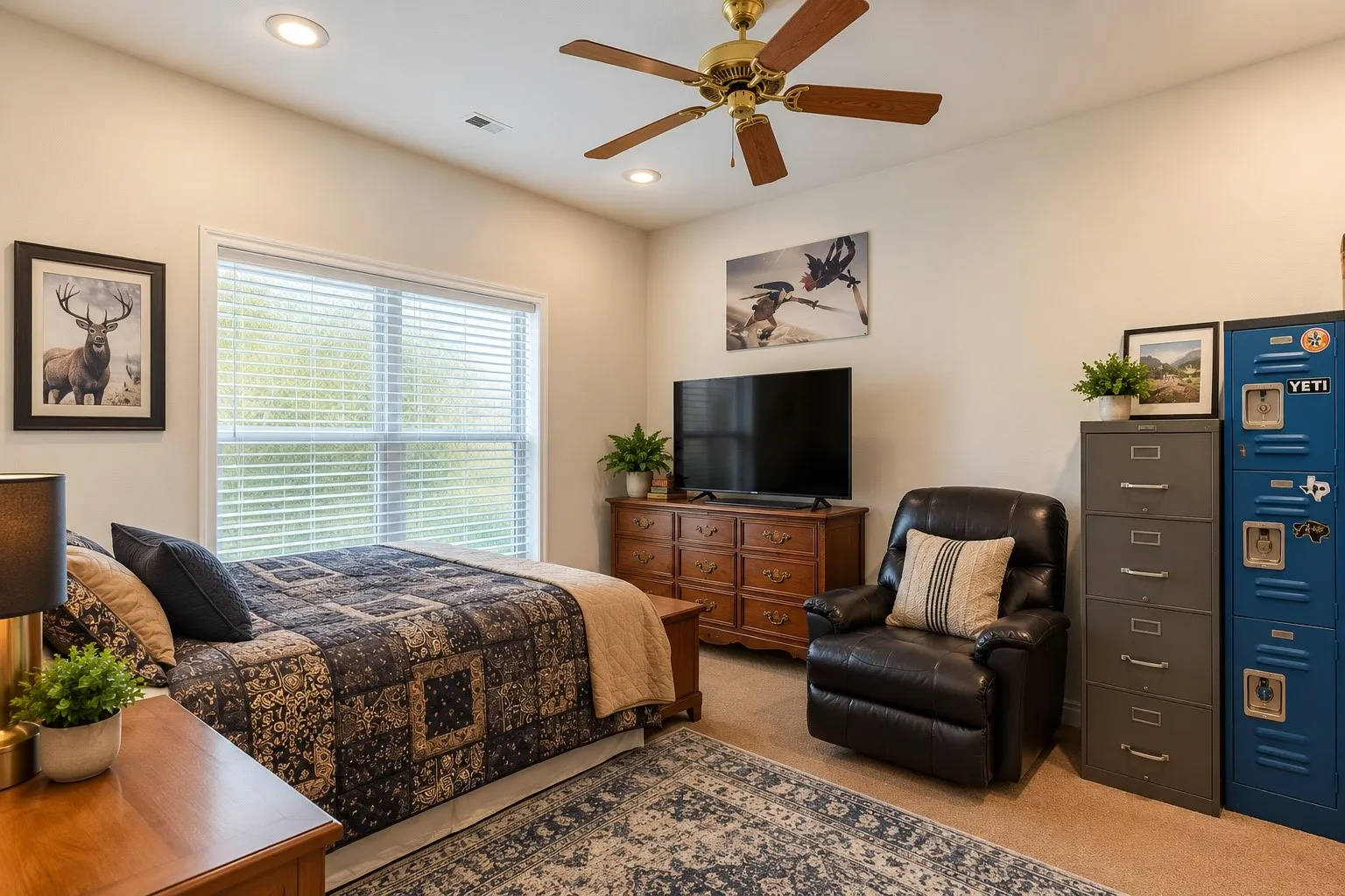 AI decluttered bedroom in the guest quarters.