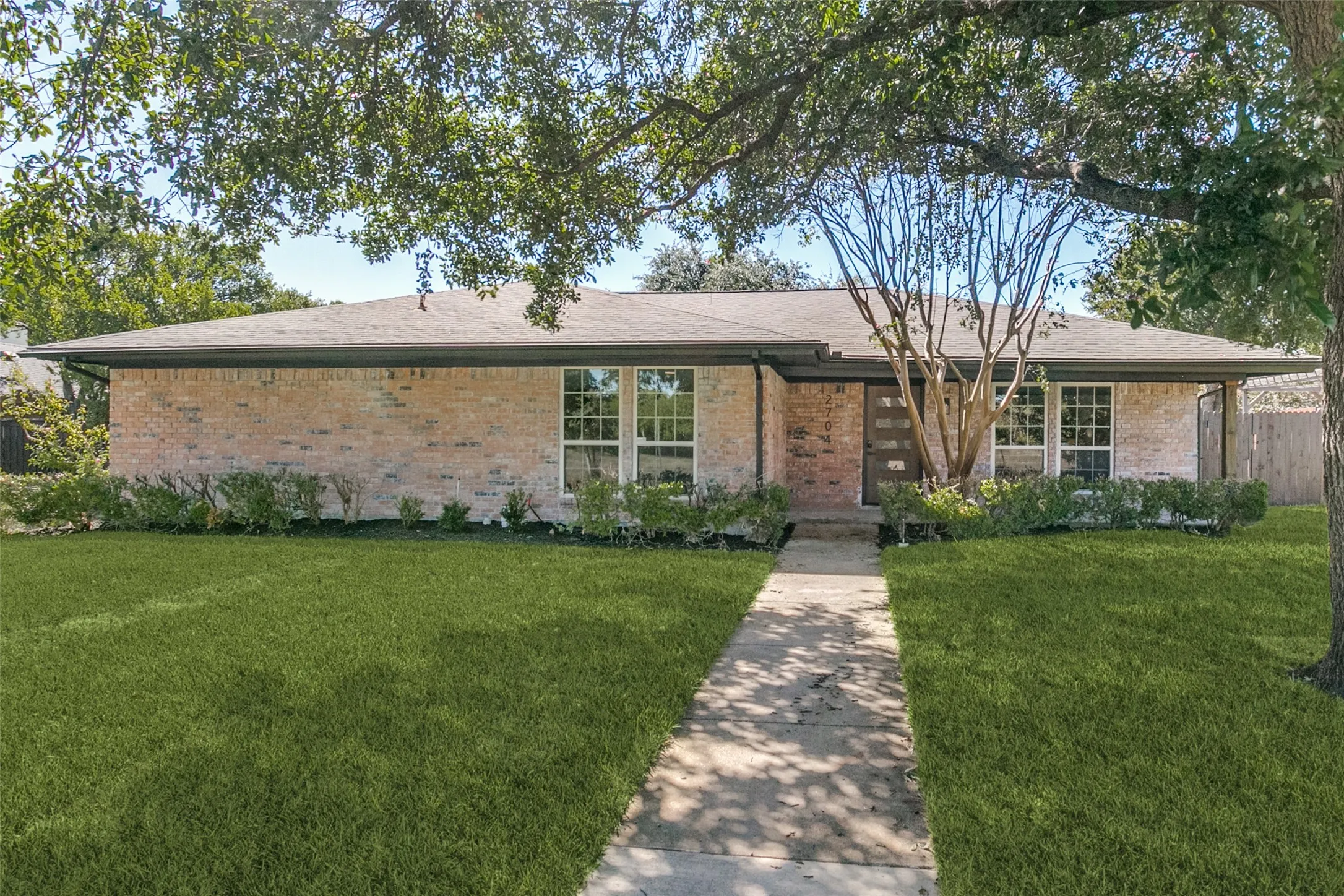 Brick exterior with a gabled roof