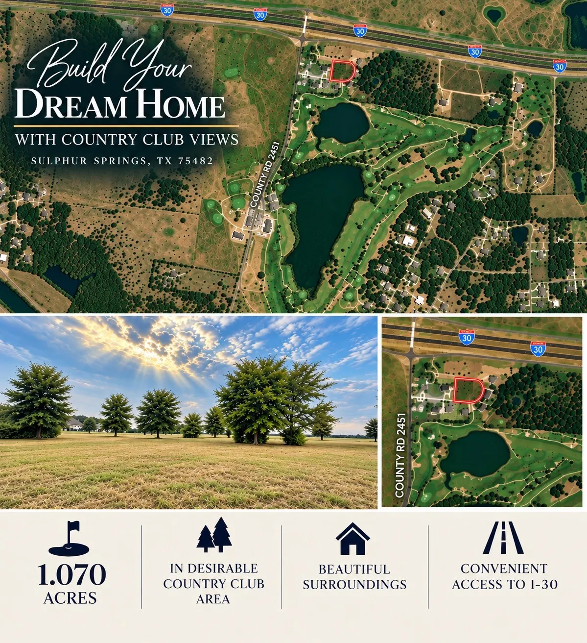 Improved Land For Sale in Hopkins County , TBD Fairway Lane, Sulphur Springs, Texas 75482, 0, 0, Garage spaces, 0 Sqft, built in 0, mls#21401757, Real Estate Agent in Sulphur Springs, Homes For Sale in Hopkins county, Homes For Sale in Sulphur Springs, Realtor in Sulphur Springs Texas, Real Estate Brokerage Independent Realty Texas, Luminita Cordes Realtor