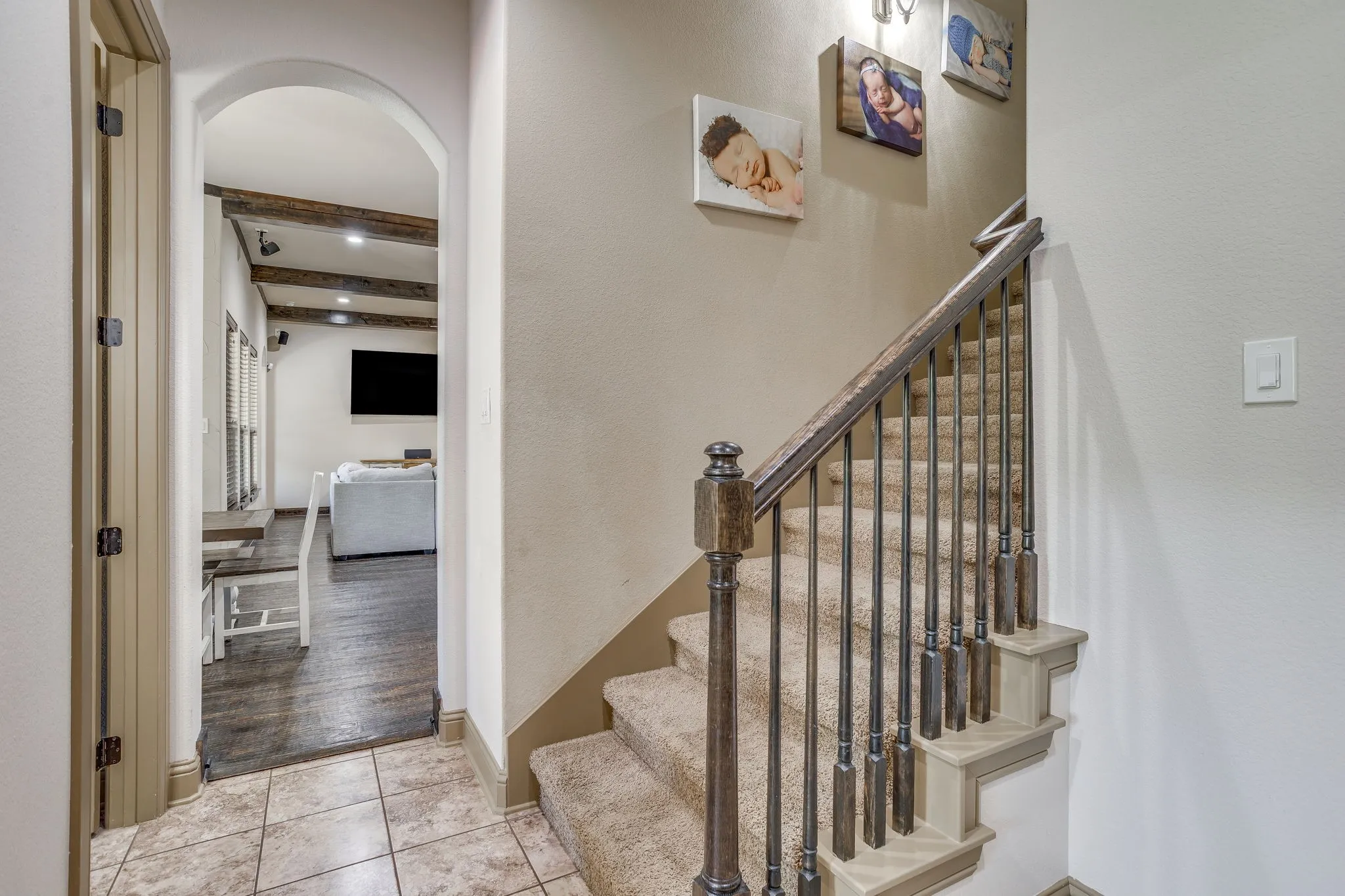 Stairs leading to the Media Room