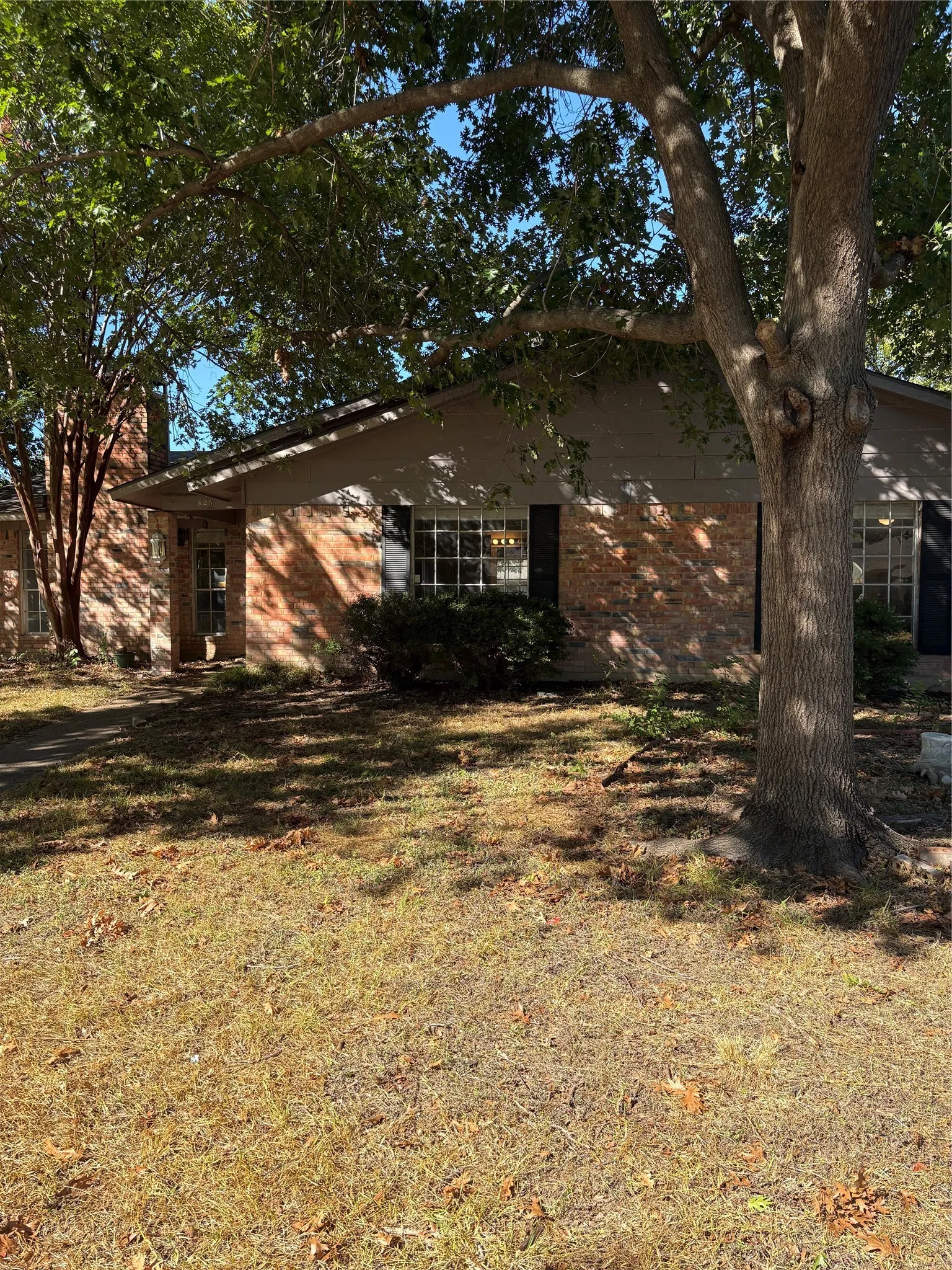 One story brick home.