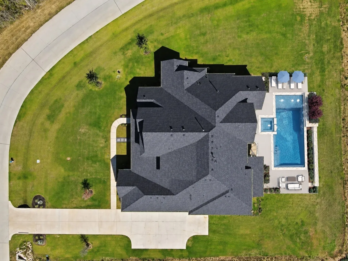 Aerial View with Pool Rendering
