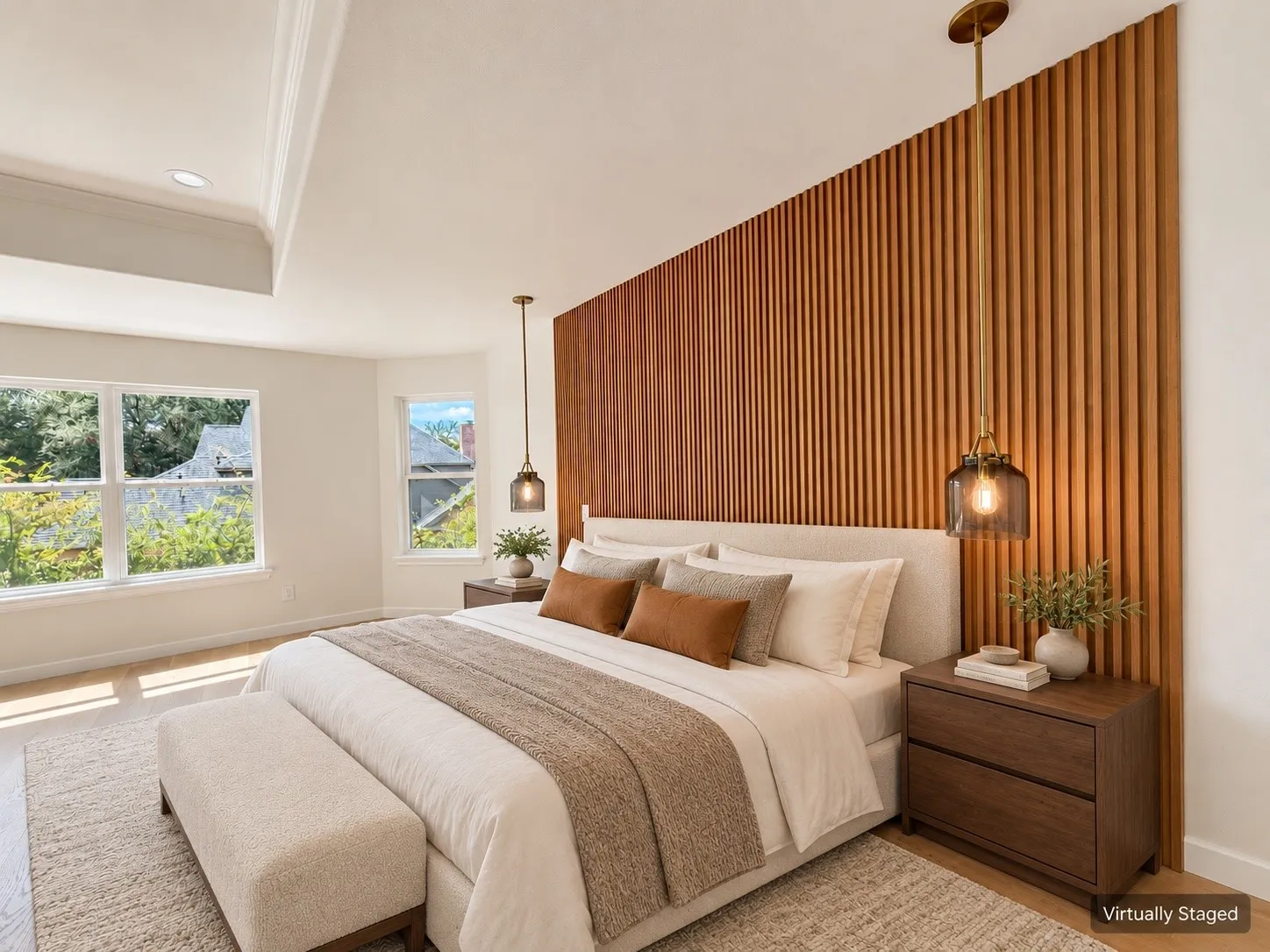 Tray ceiling with recessed lighting