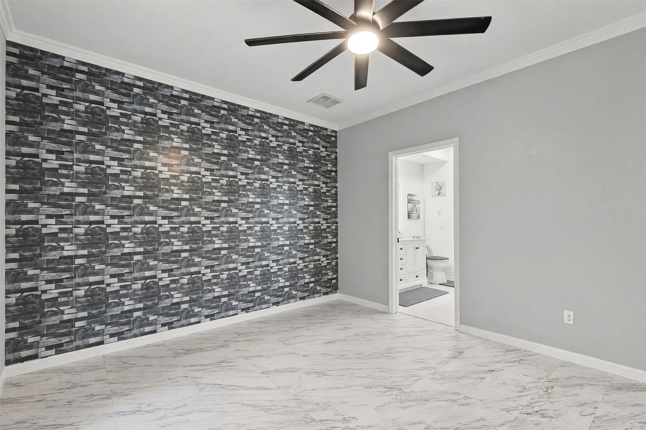 Digitally removed furnishings to show floors and space