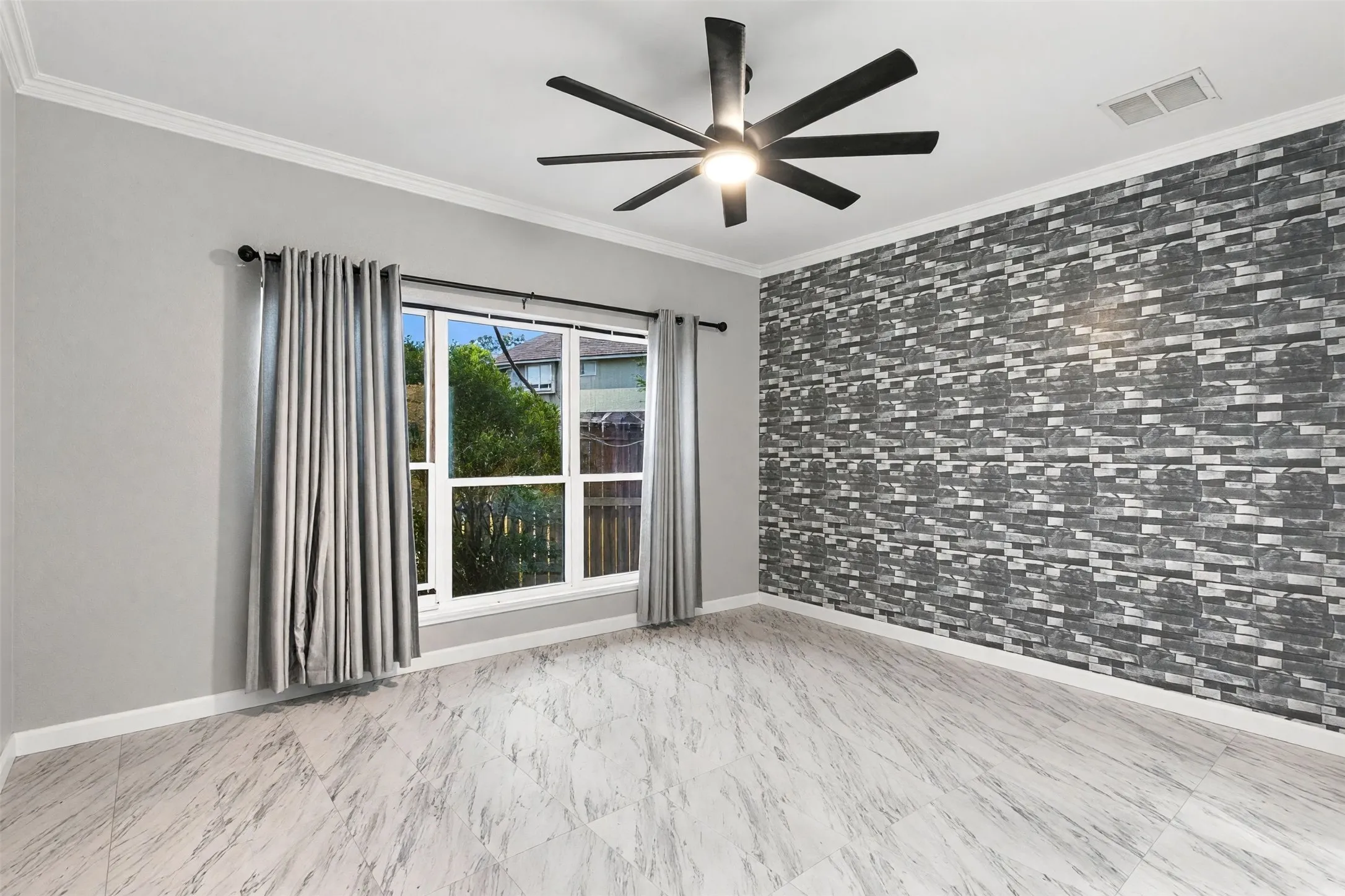 Digitally removed furnishings to show floors and space