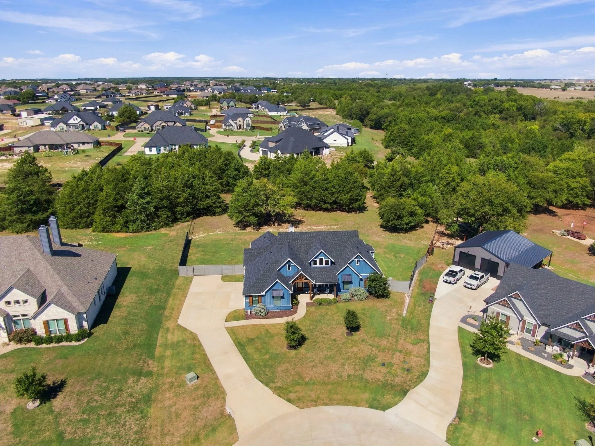 This home has a 3 car garage with an extra storage closet in the garage.