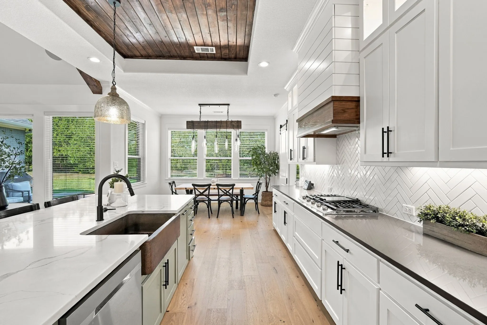 Lots of counter space to cook or bake. Love the flow of this home.