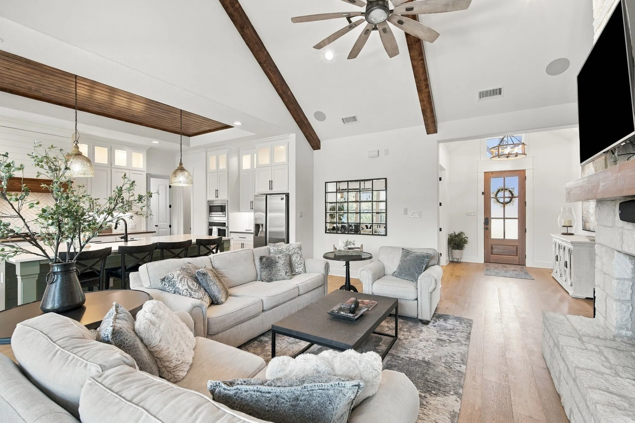Another view of the open concept living room.