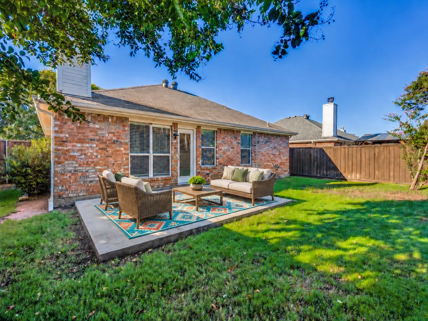 Virtually staged back porch