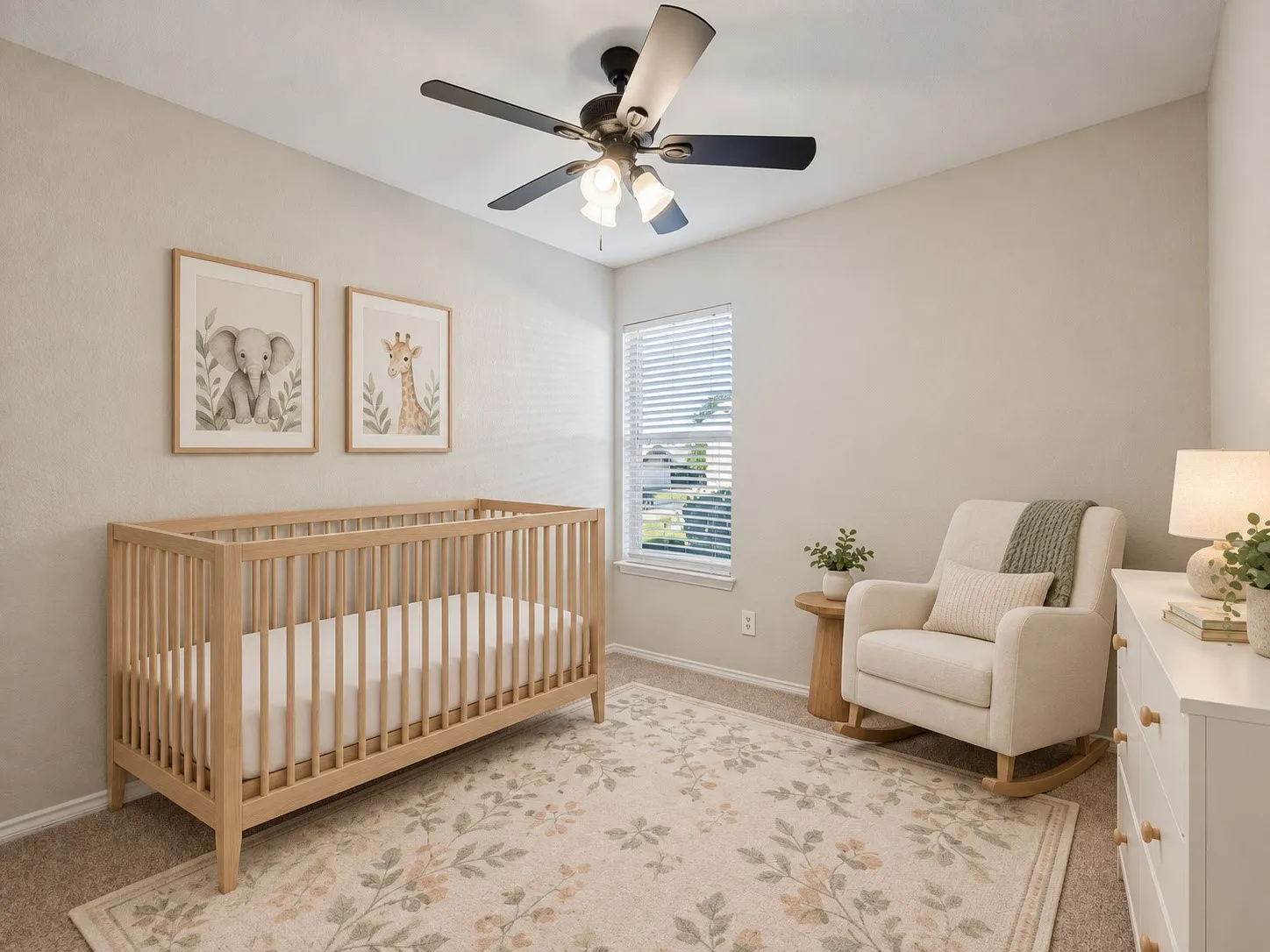 Virtually Staged secondary bedroom