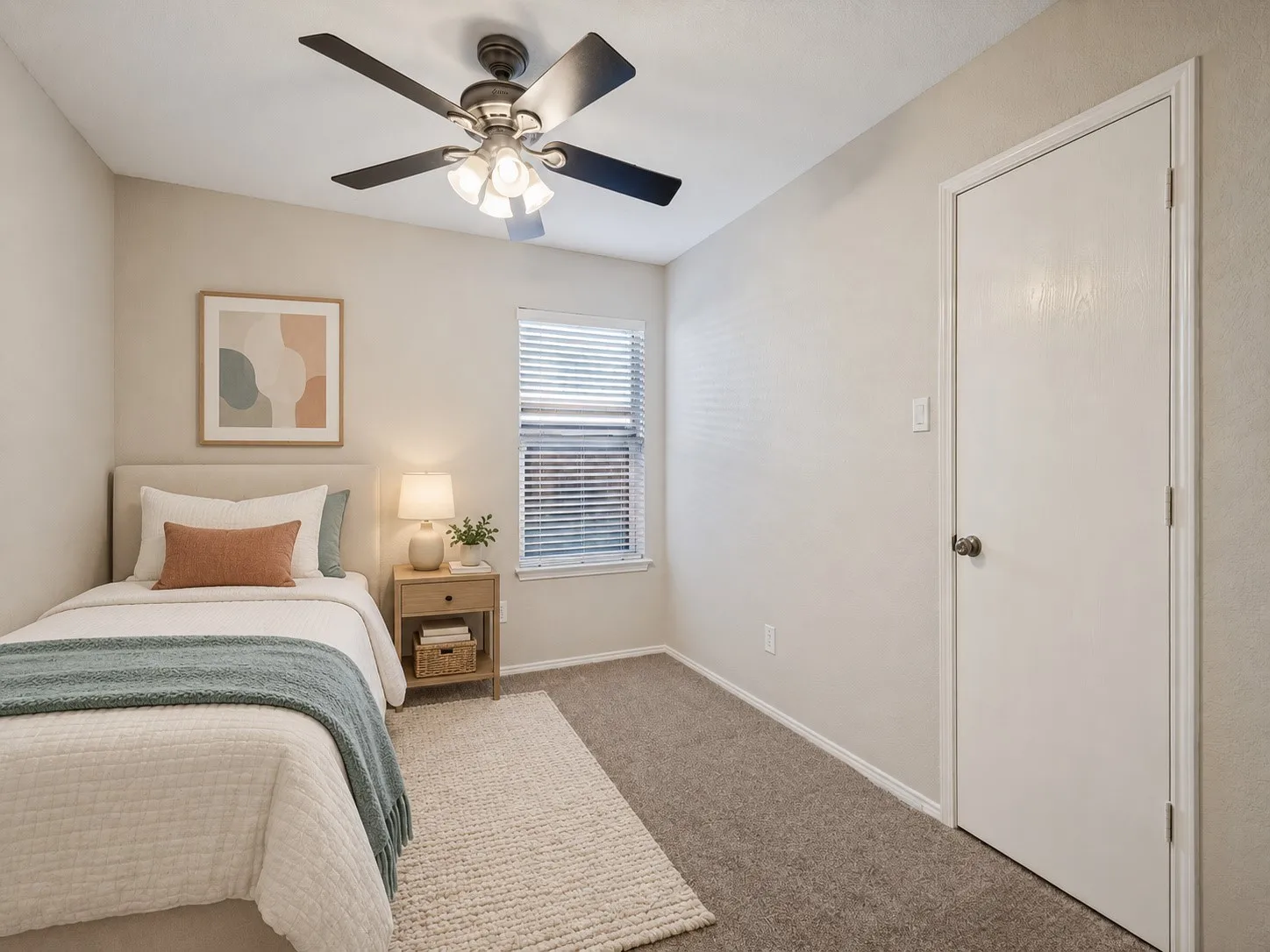 Virtually staged secondary bedroom