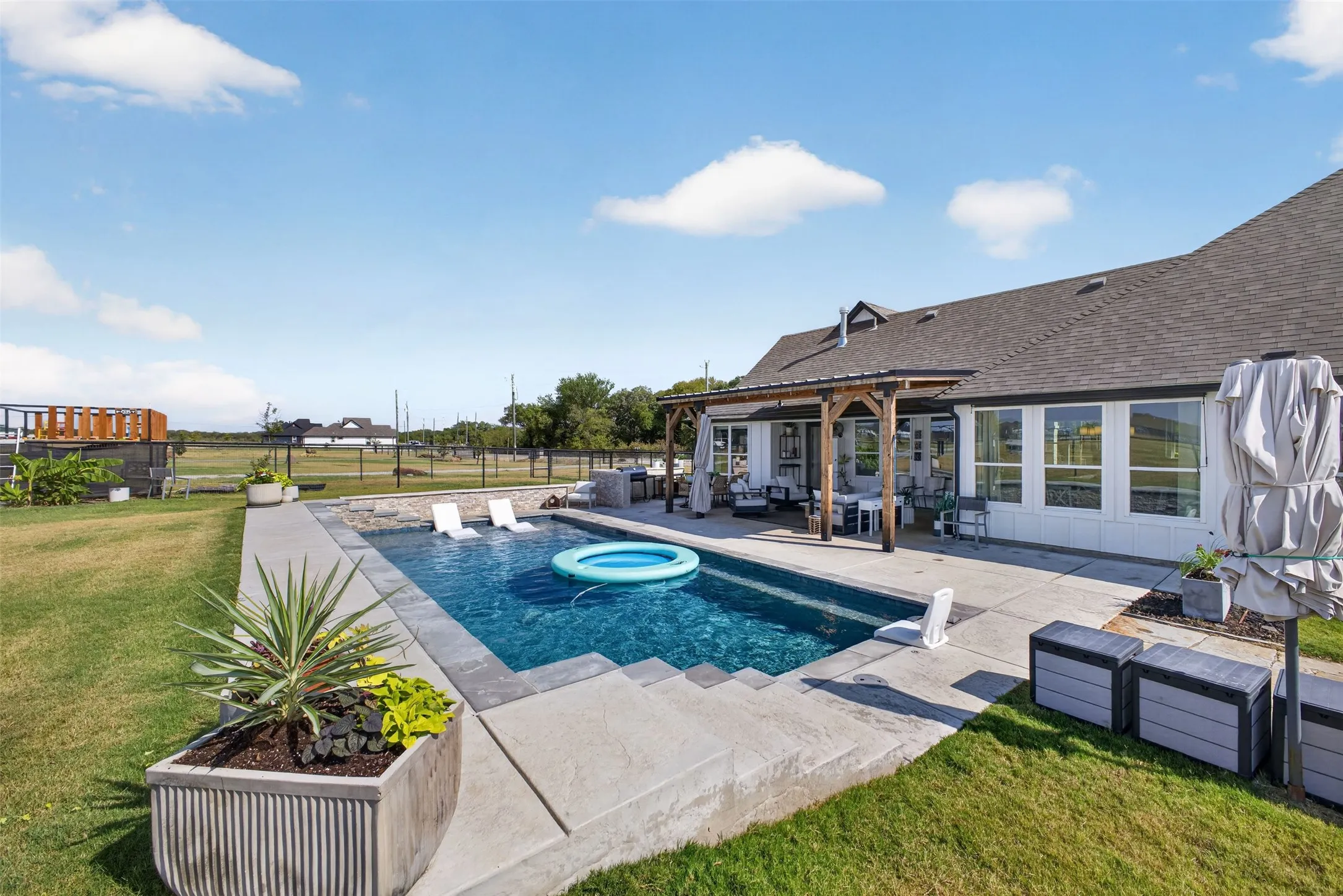 Luxury Salt Water Pool with outdoor entertaining space