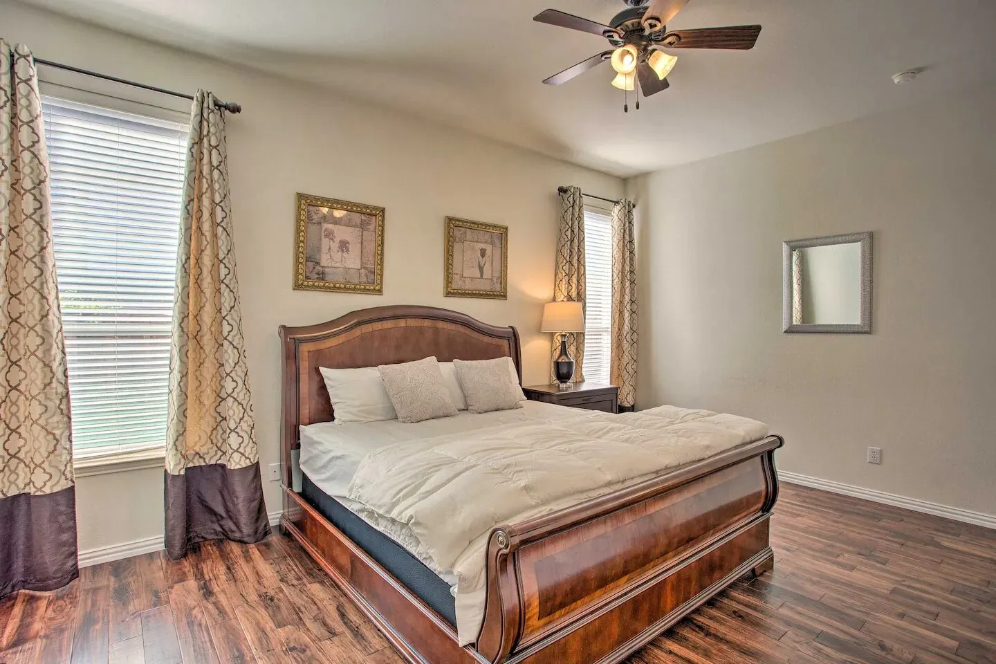 Wood-finish flooring throughout