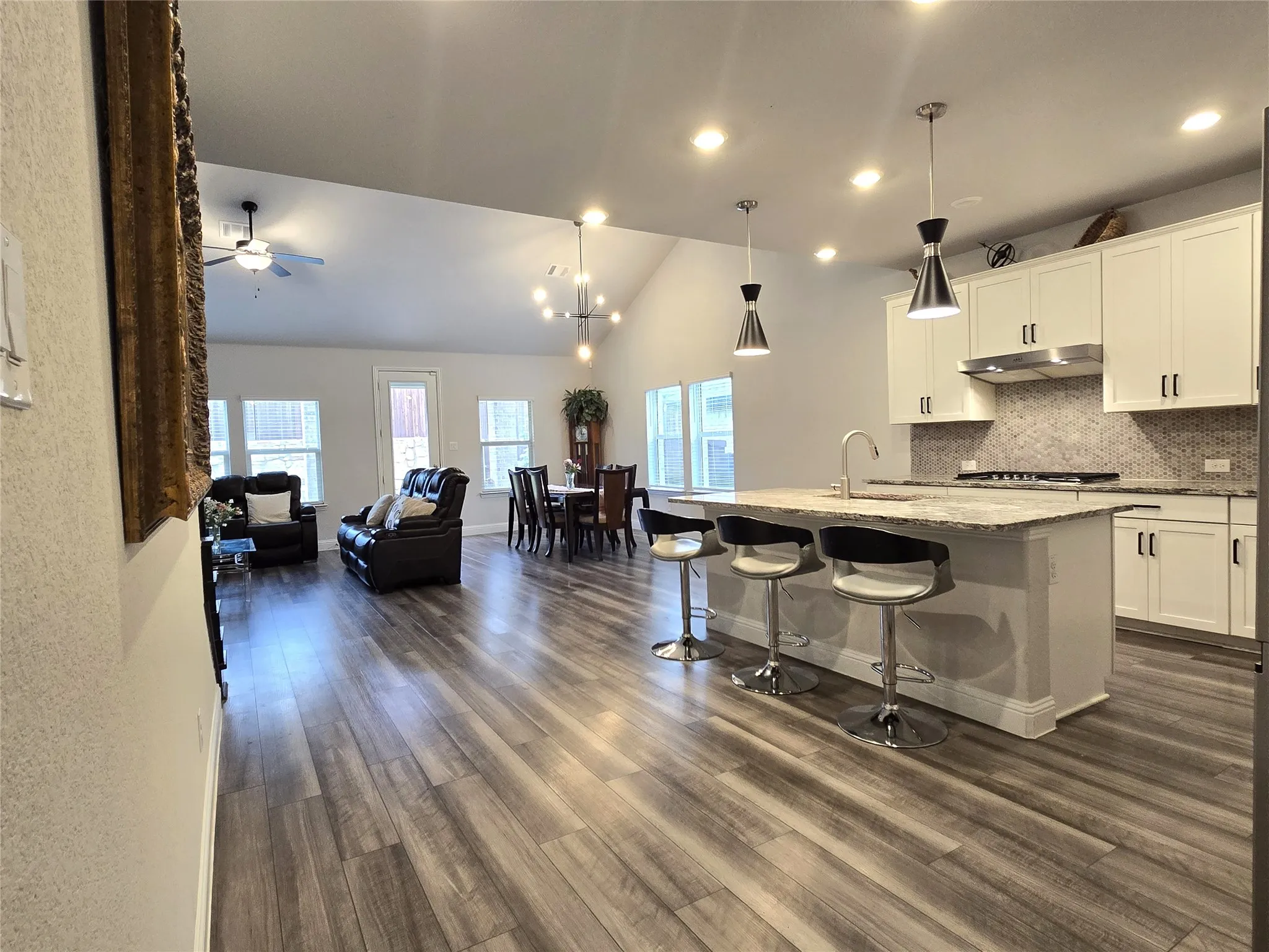 Kitchen is open to living room.