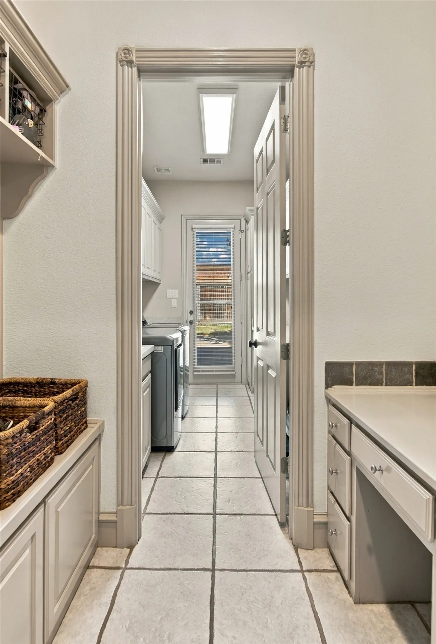 Mud room with a built in desk