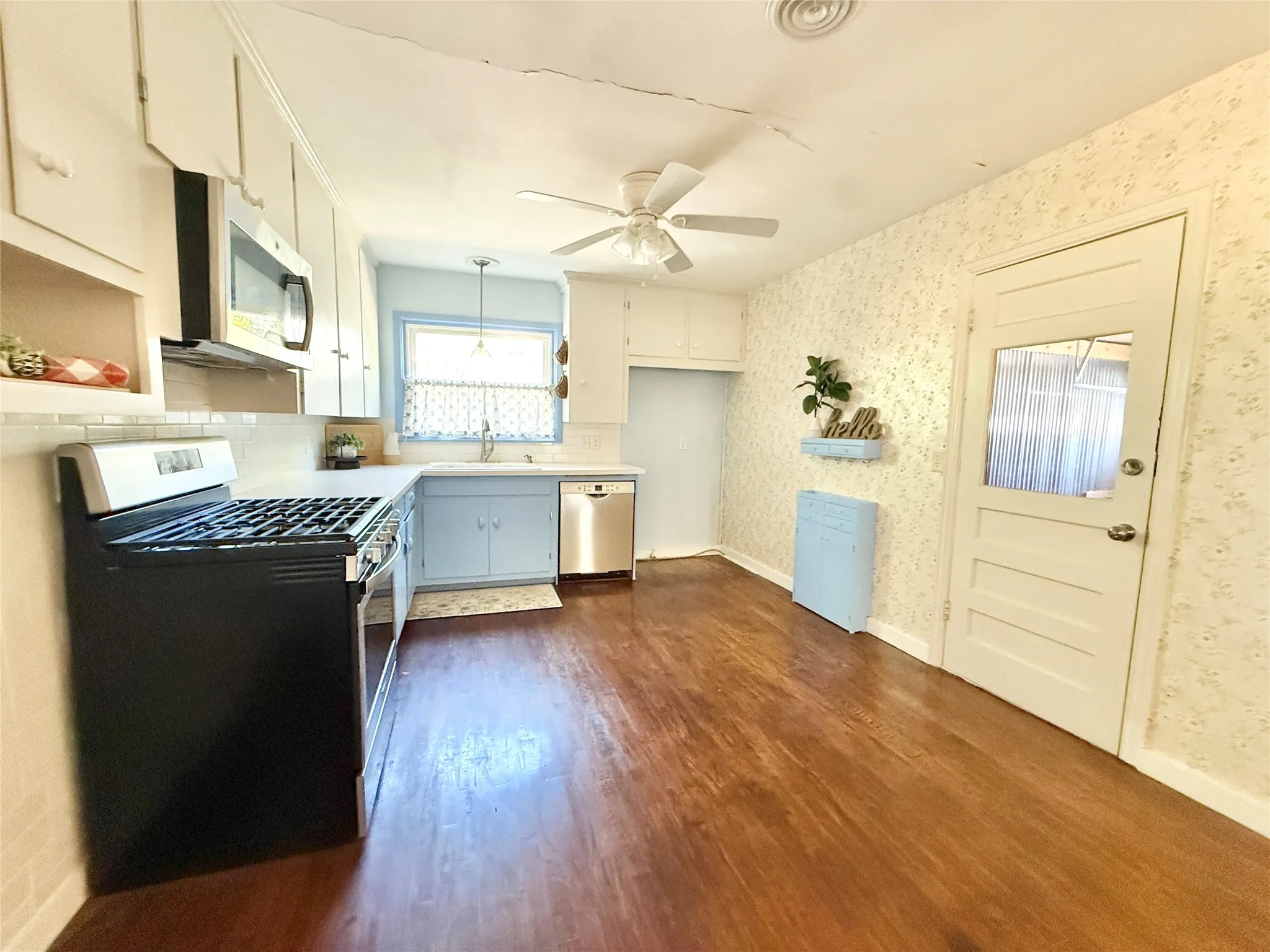 Spacious kitchen with plenty of room to add an island if desired