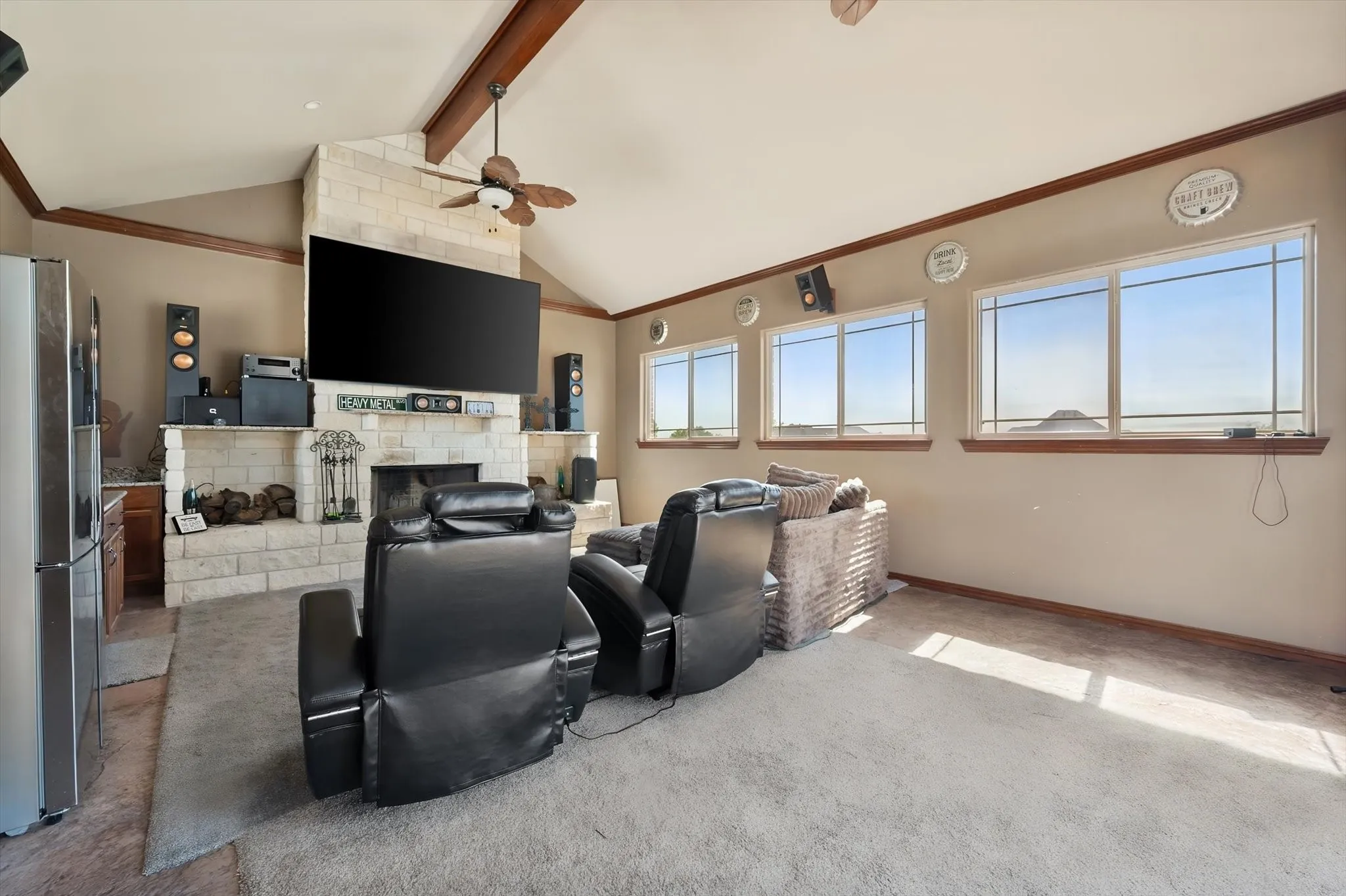 Detached garage converted to game room