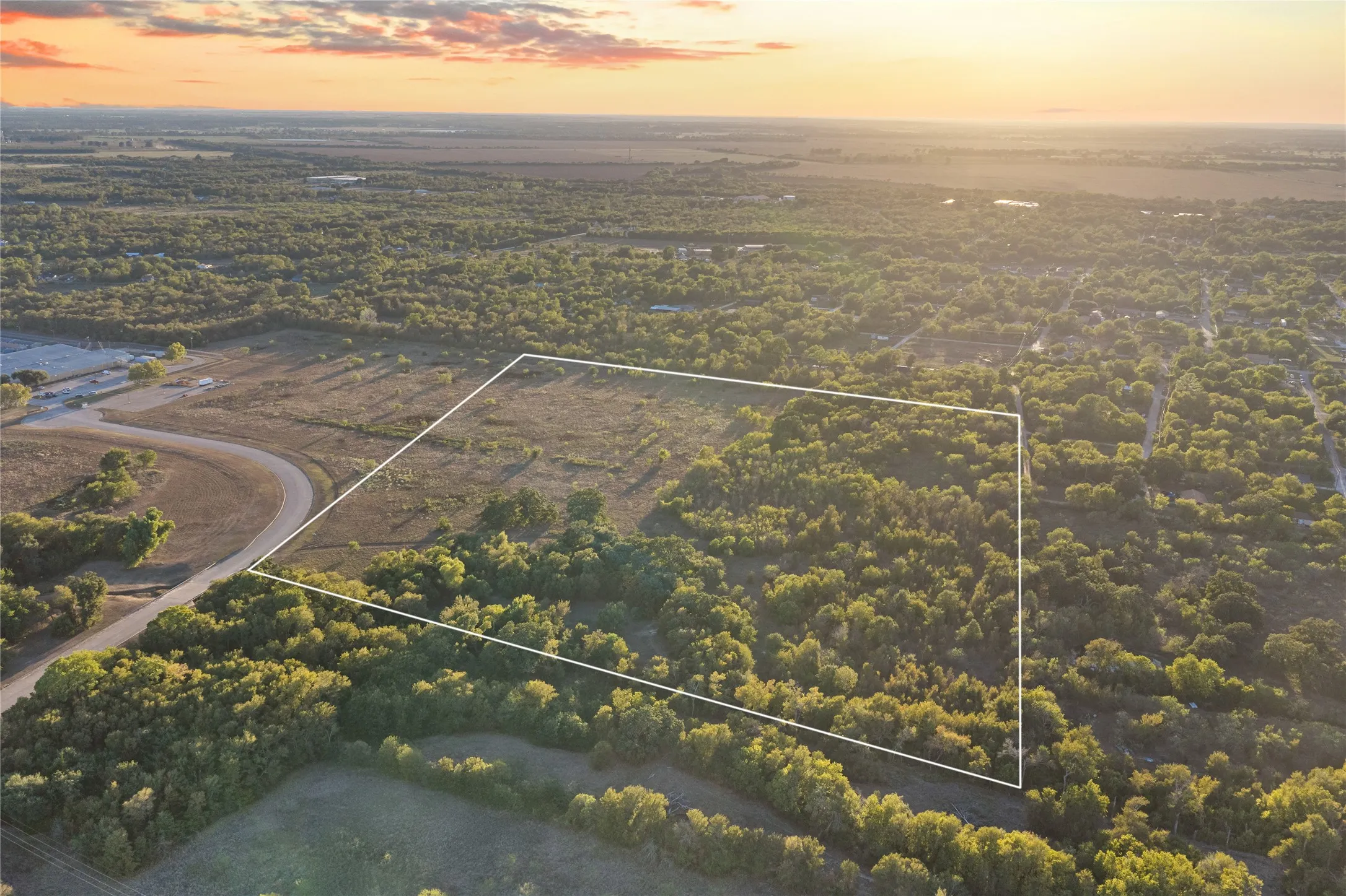 Expansive undeveloped land with a perimeter outline