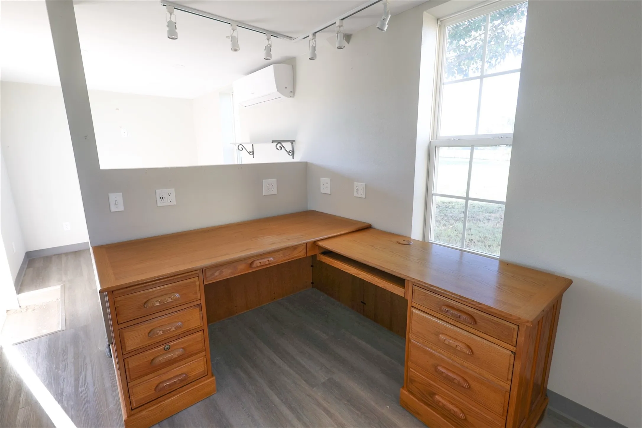 Built in desk in office