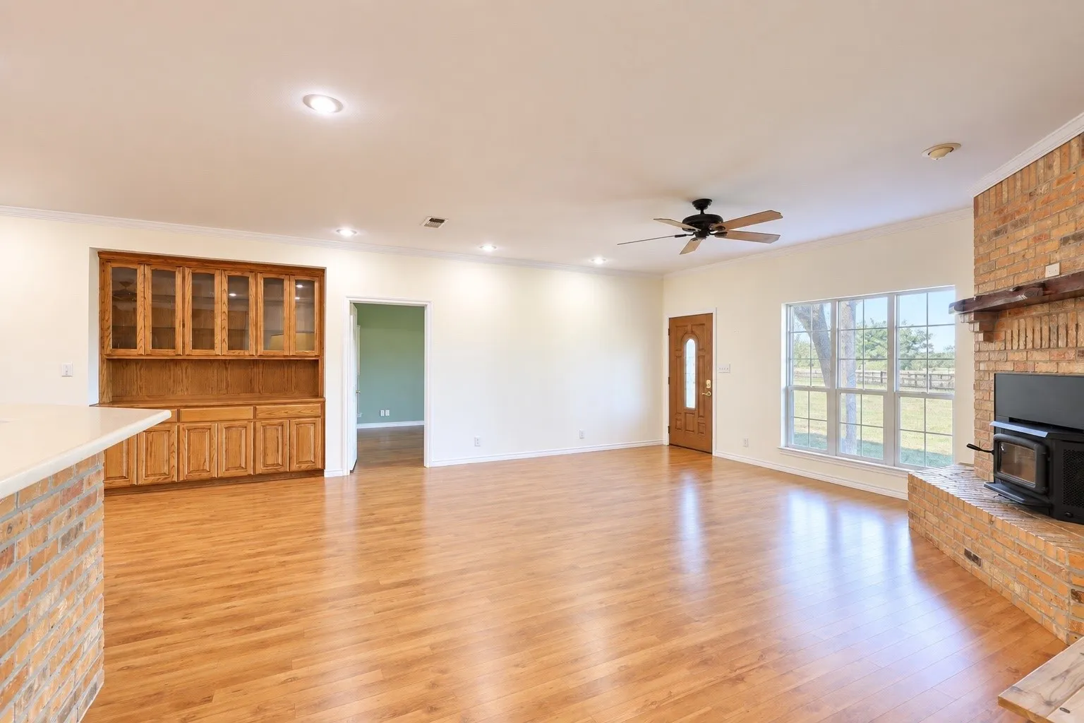View from bedrooms to front door