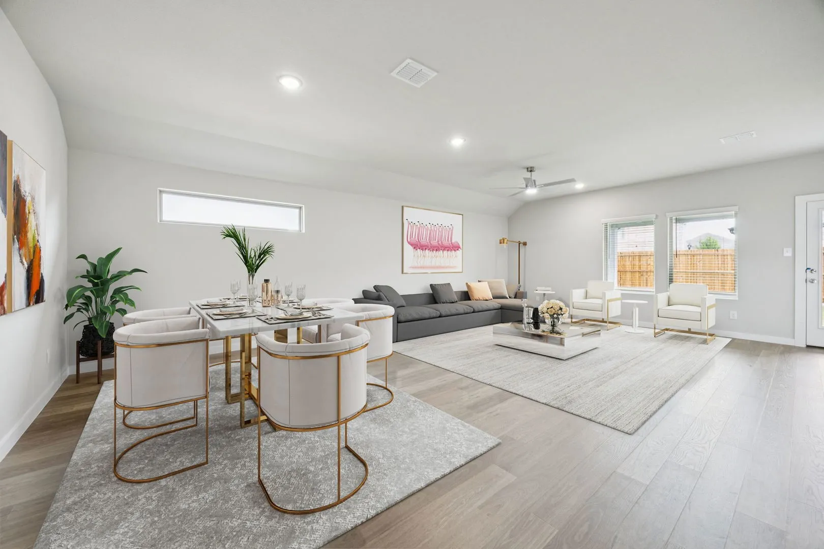Dining and Living Room in the Hayden home plan – REPRESENTATIVE PHOTO