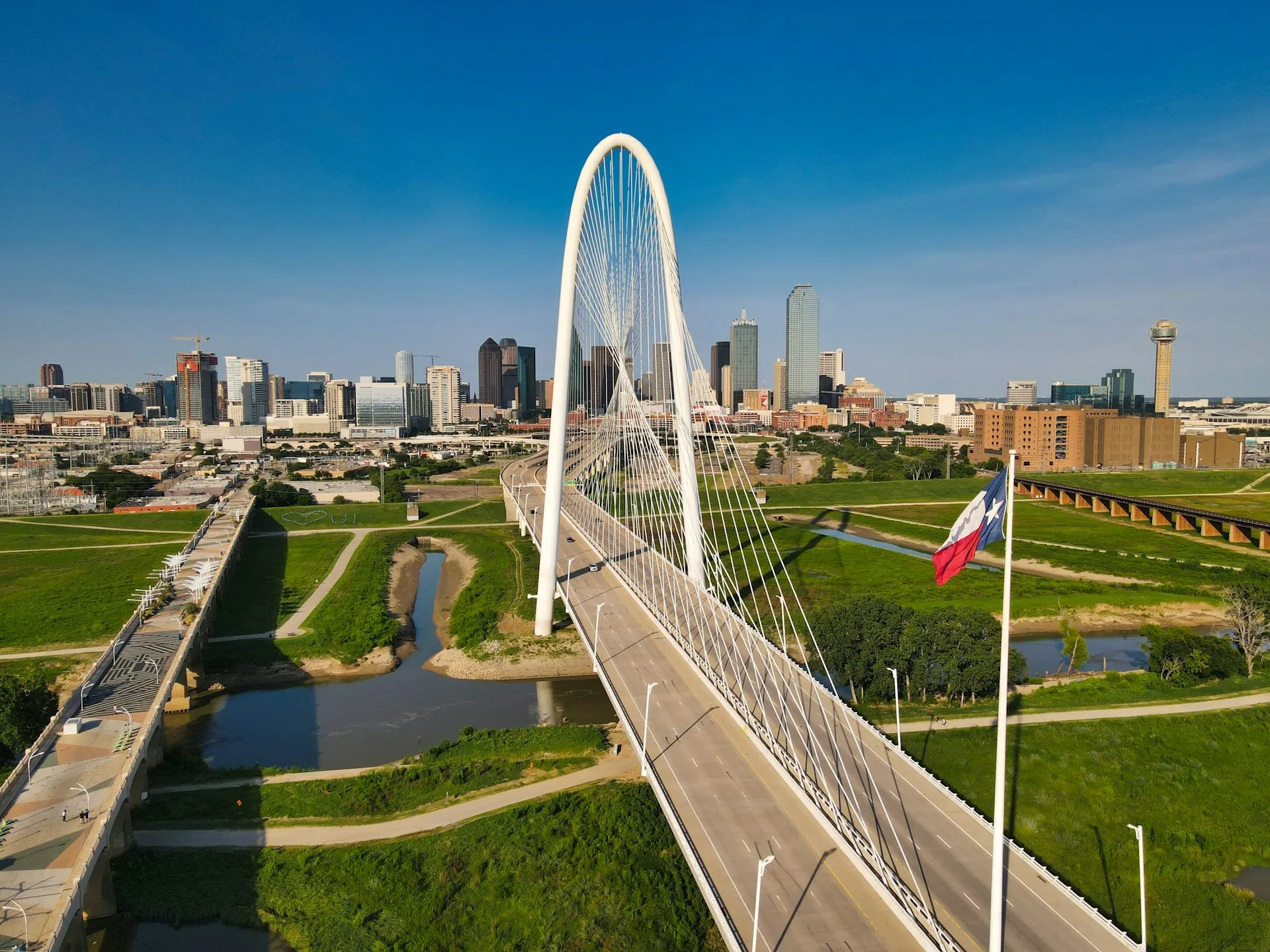 Dallas city skyline with prominent high-rise buildings