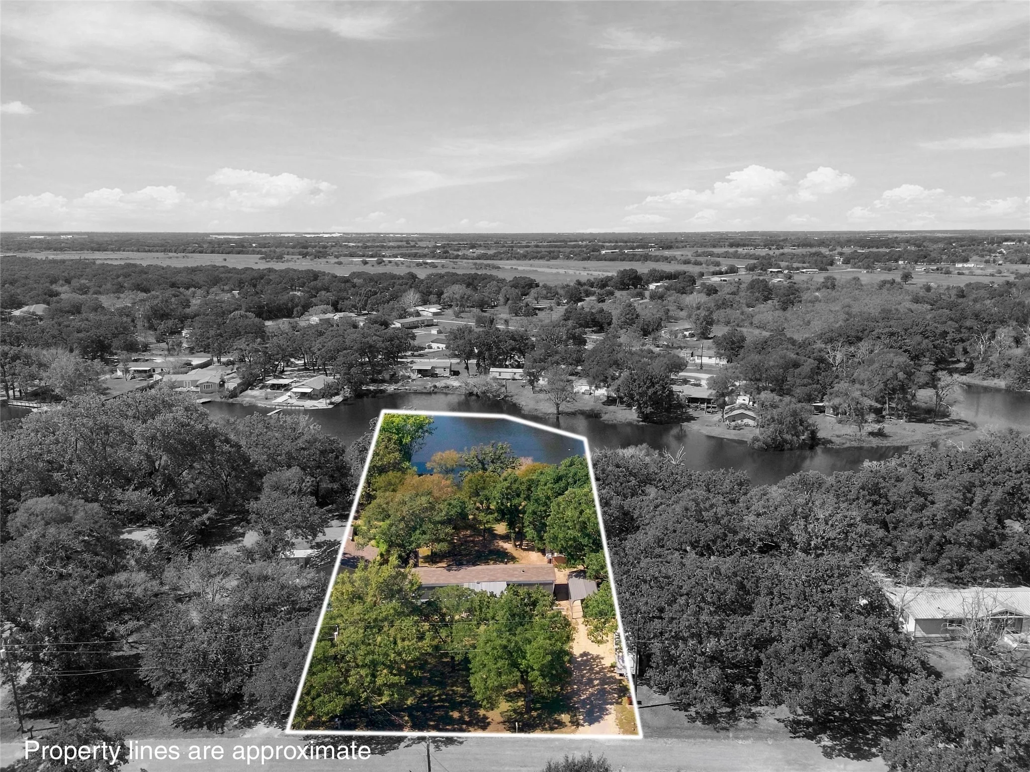 Waterfront property with extensive mature trees