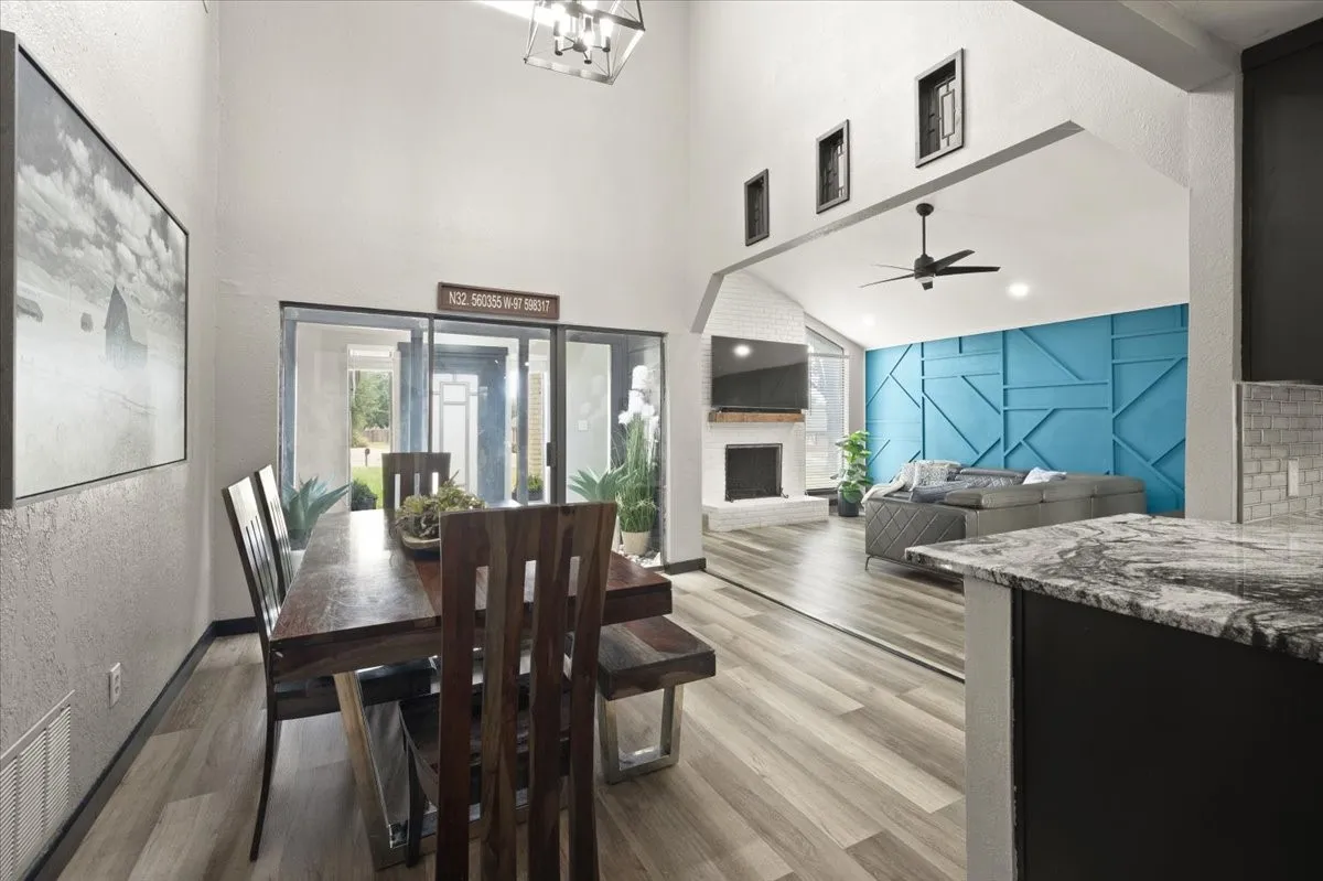 Dining area open to the kitchen and living