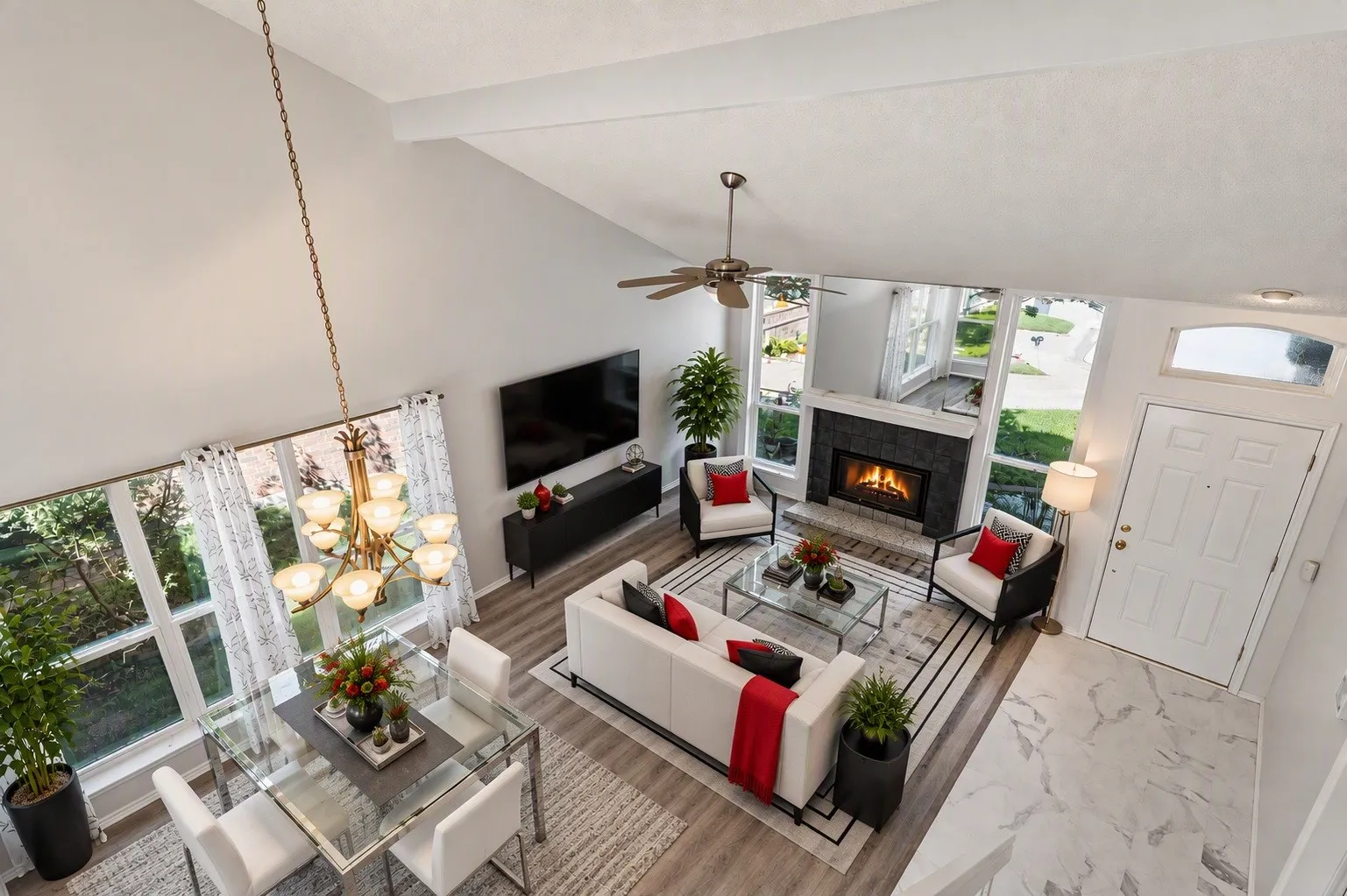 Virtually staged living room / dining room - imagine the possibilities.