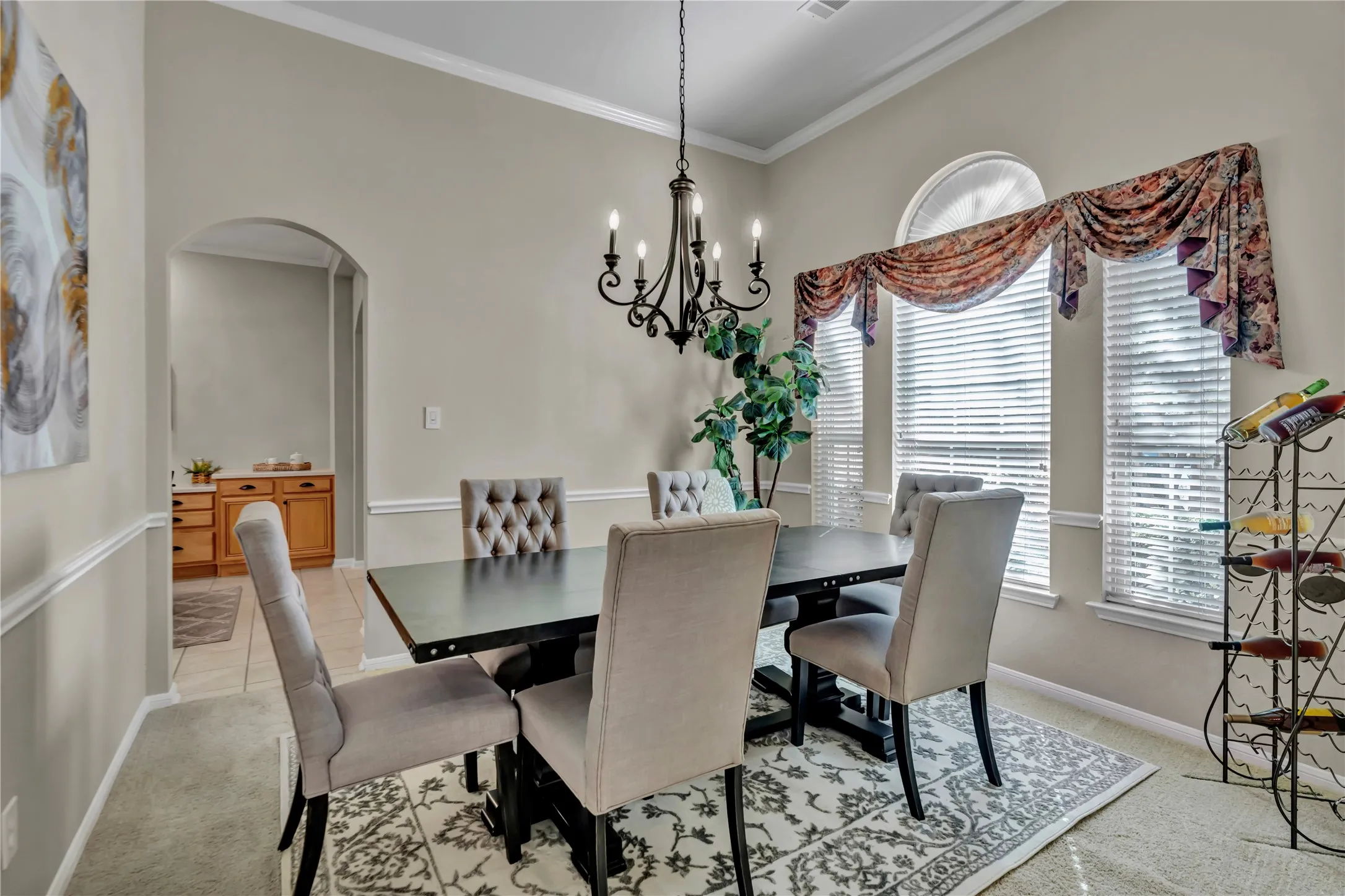 Spacious dining room