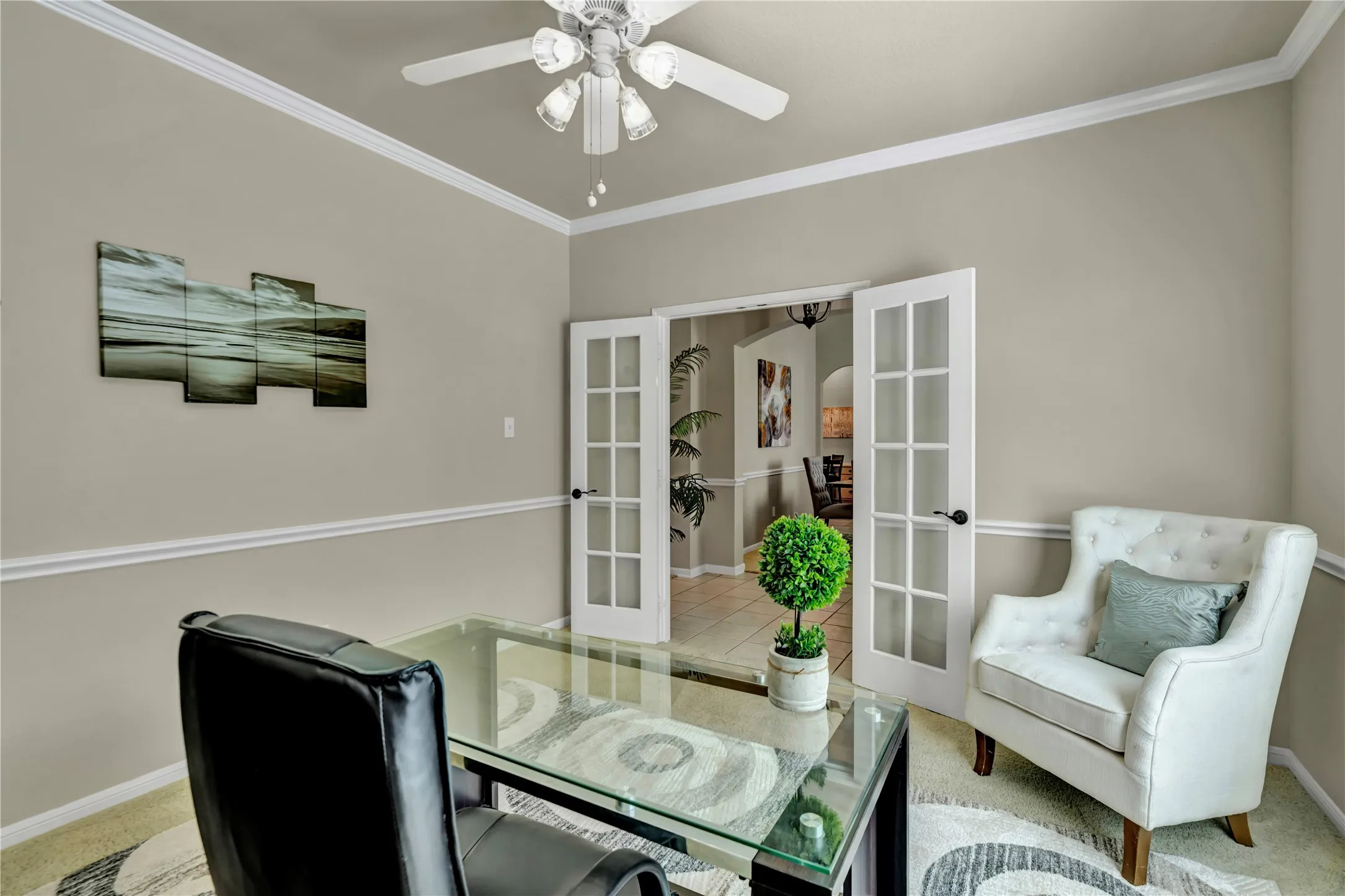 Front office with french doors