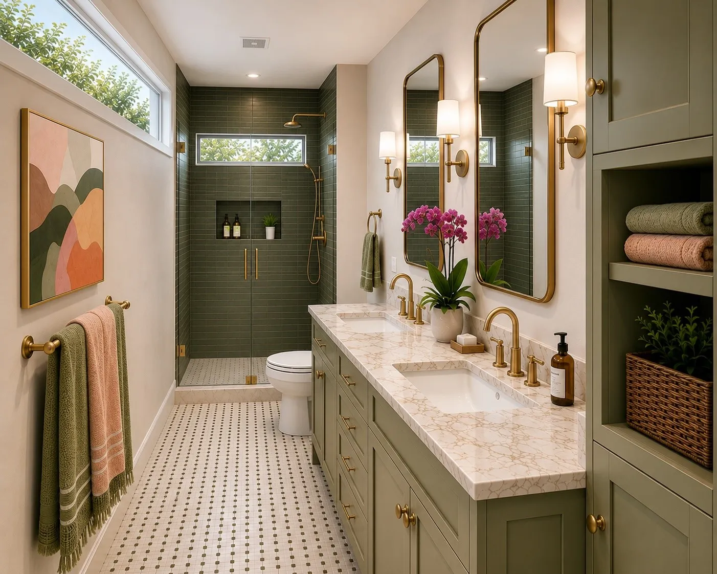 This image is an AI version of the enclosed porch if it were to be turned into an Ensuite