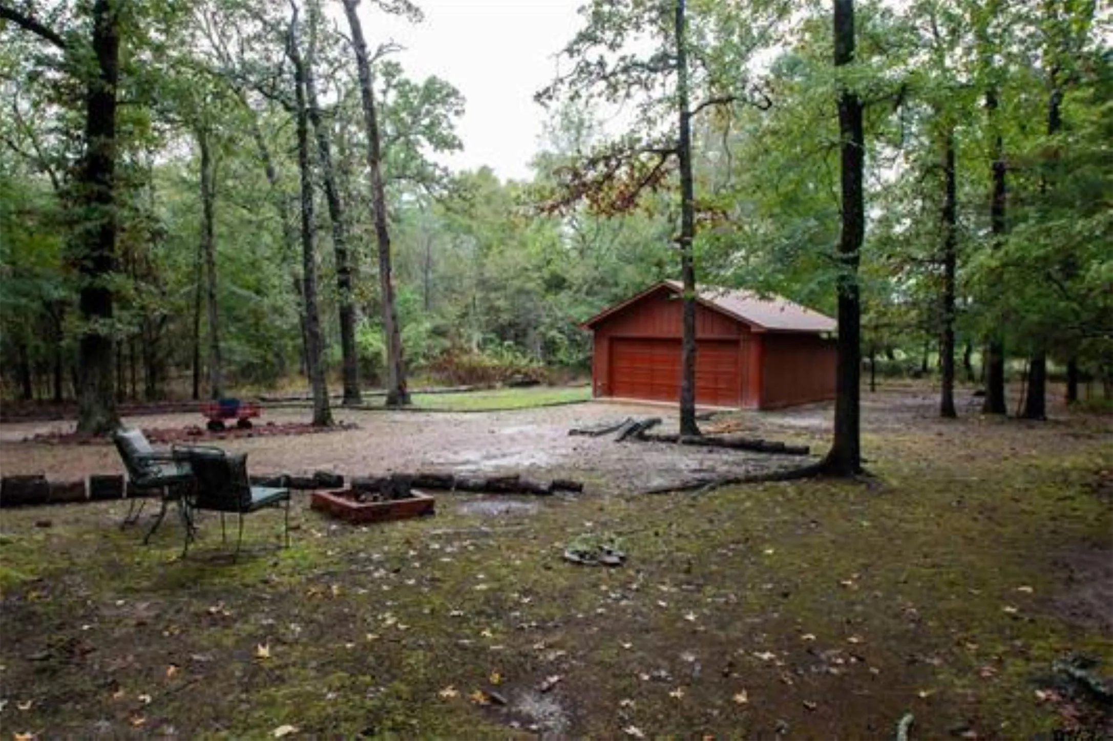 View of 2 car garage.