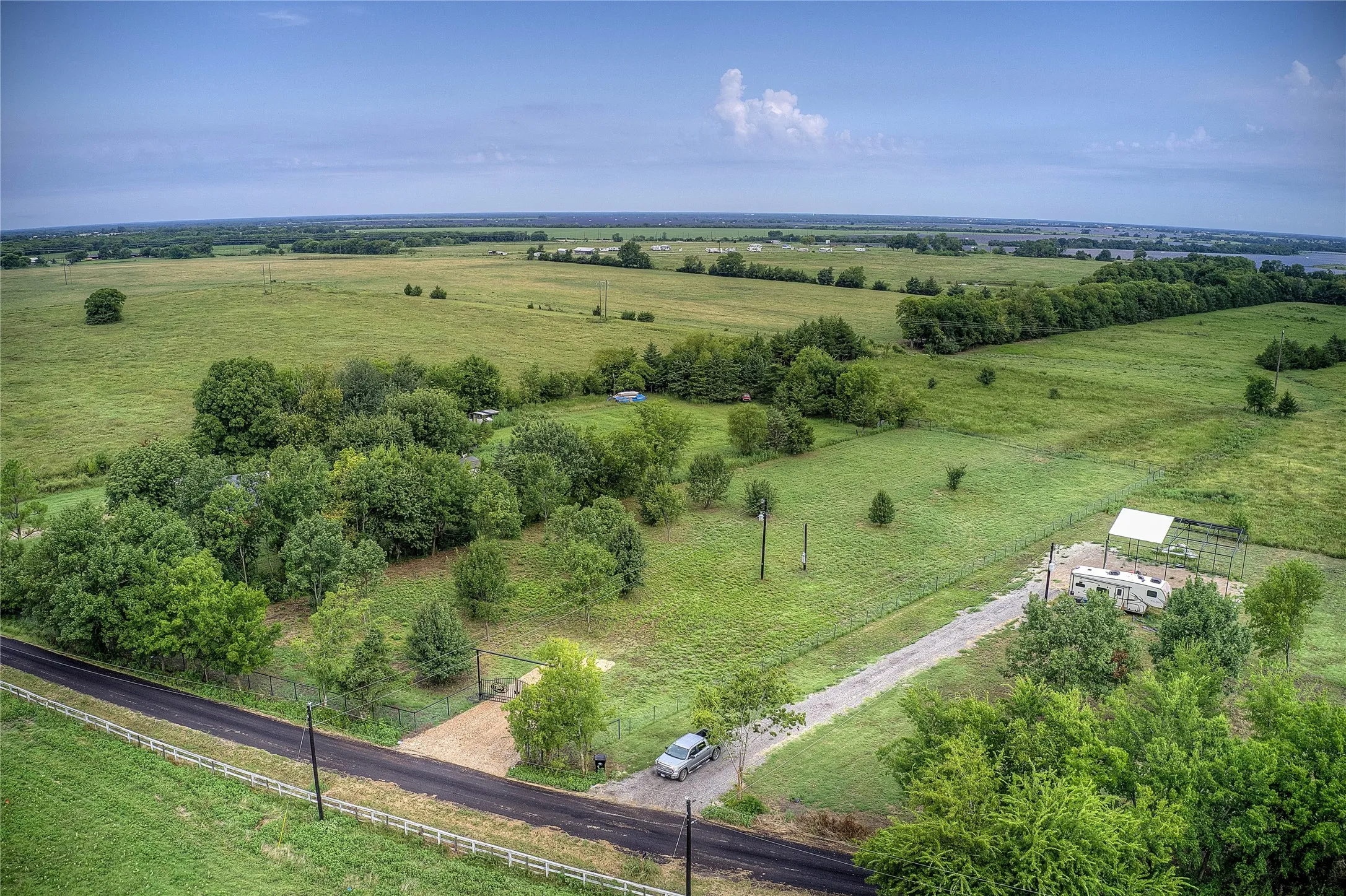 Aerial view of sparsely populated area