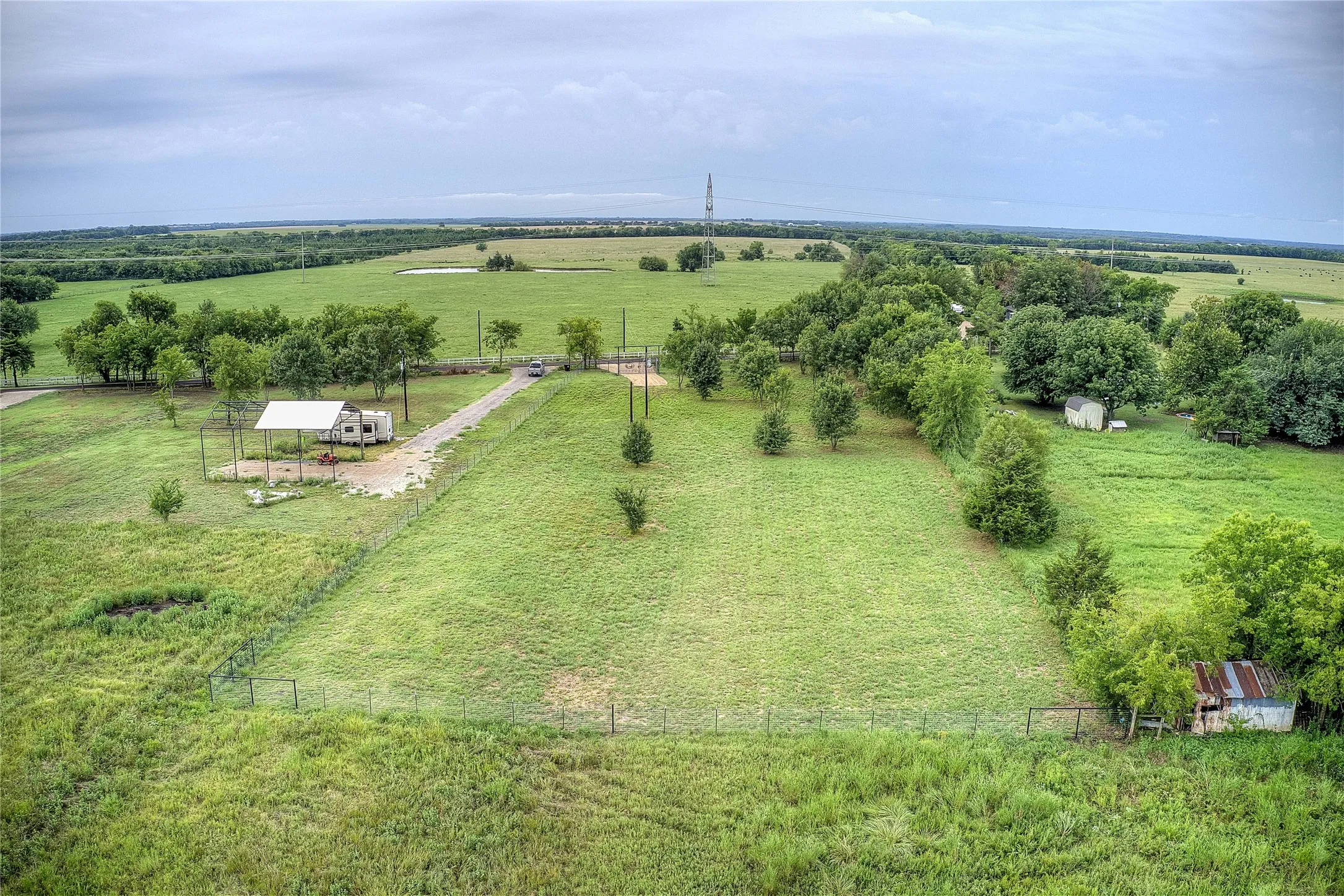 Overview of rural landscape with a pastoral area