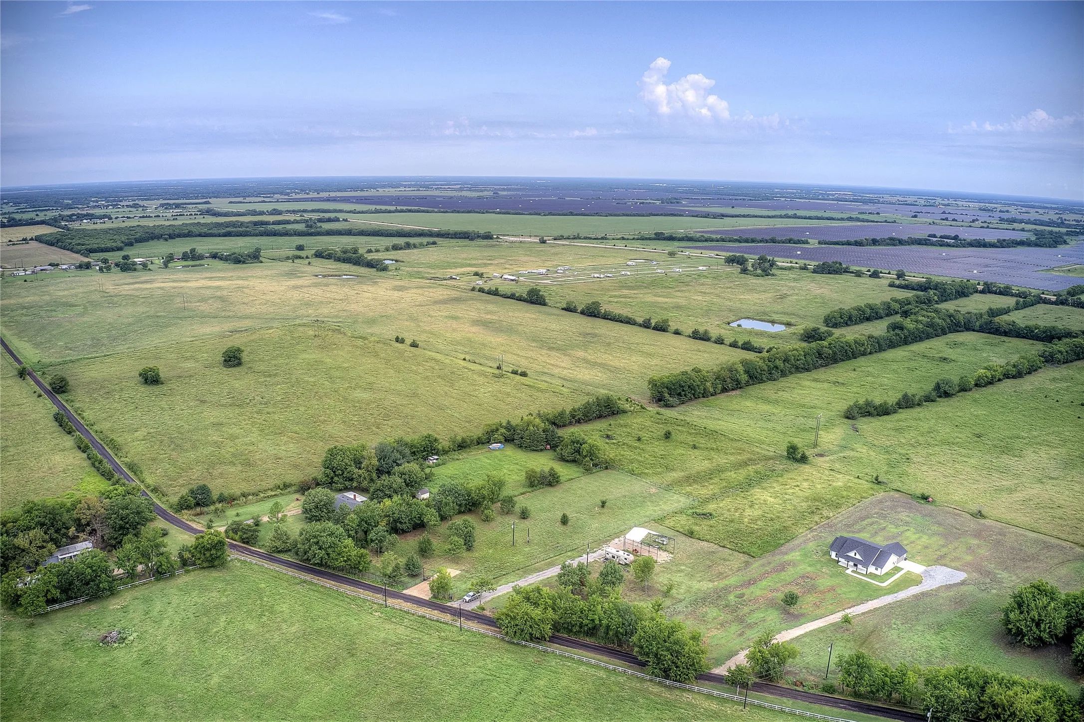 Overview of rural landscape with abundant farmland