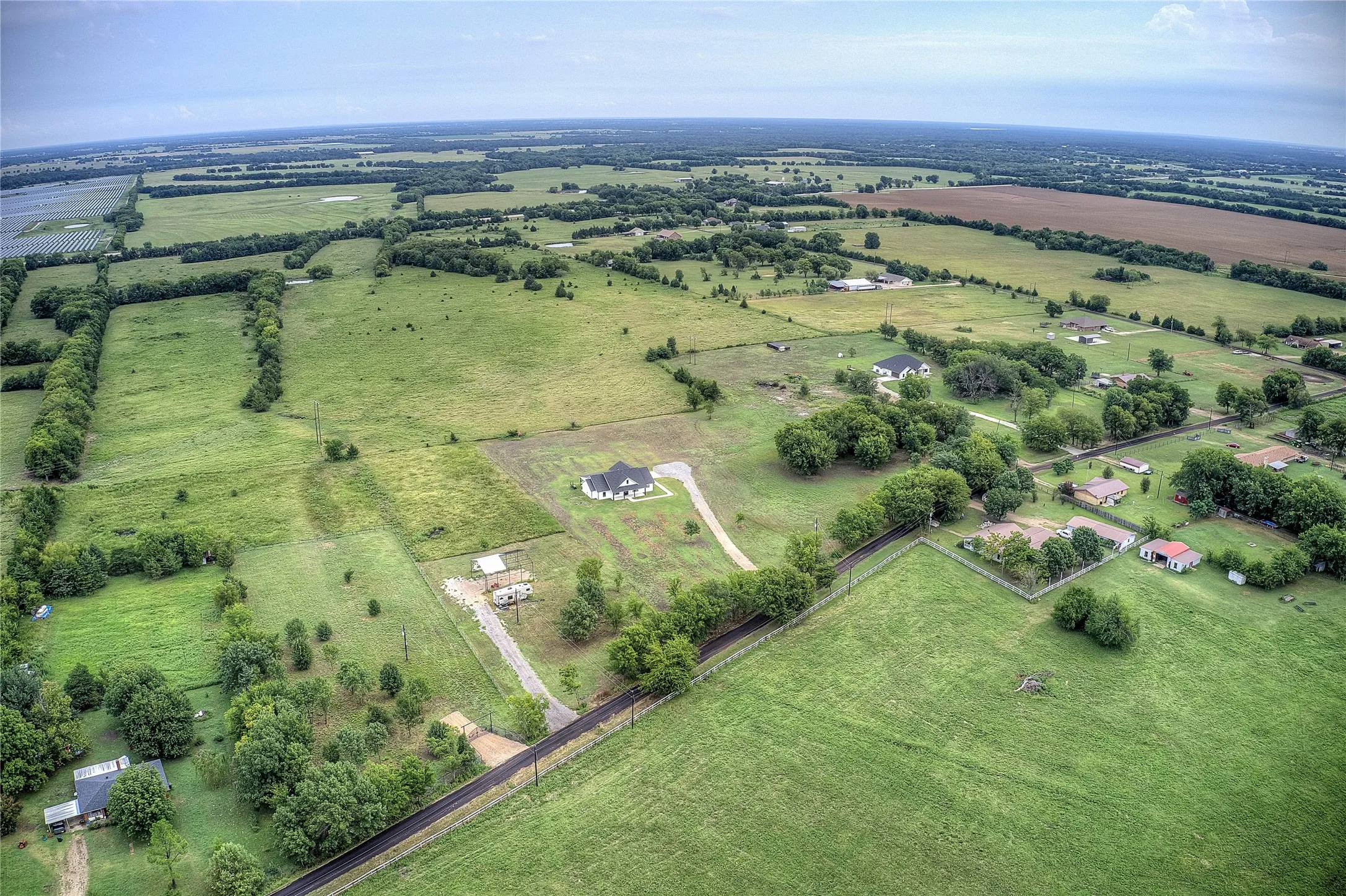 Aerial view of sparsely populated area