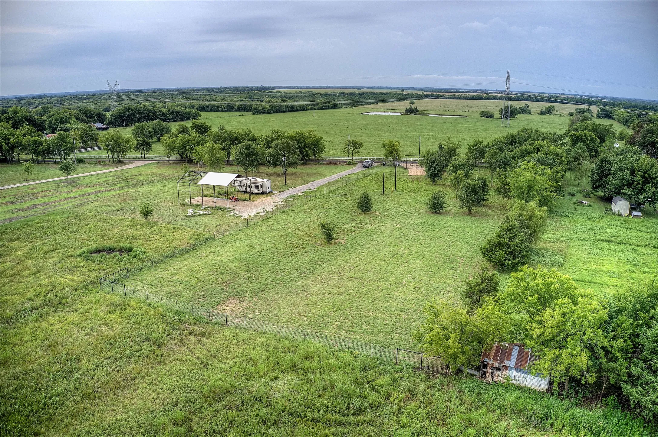 Overview of rural landscape with a pastoral area