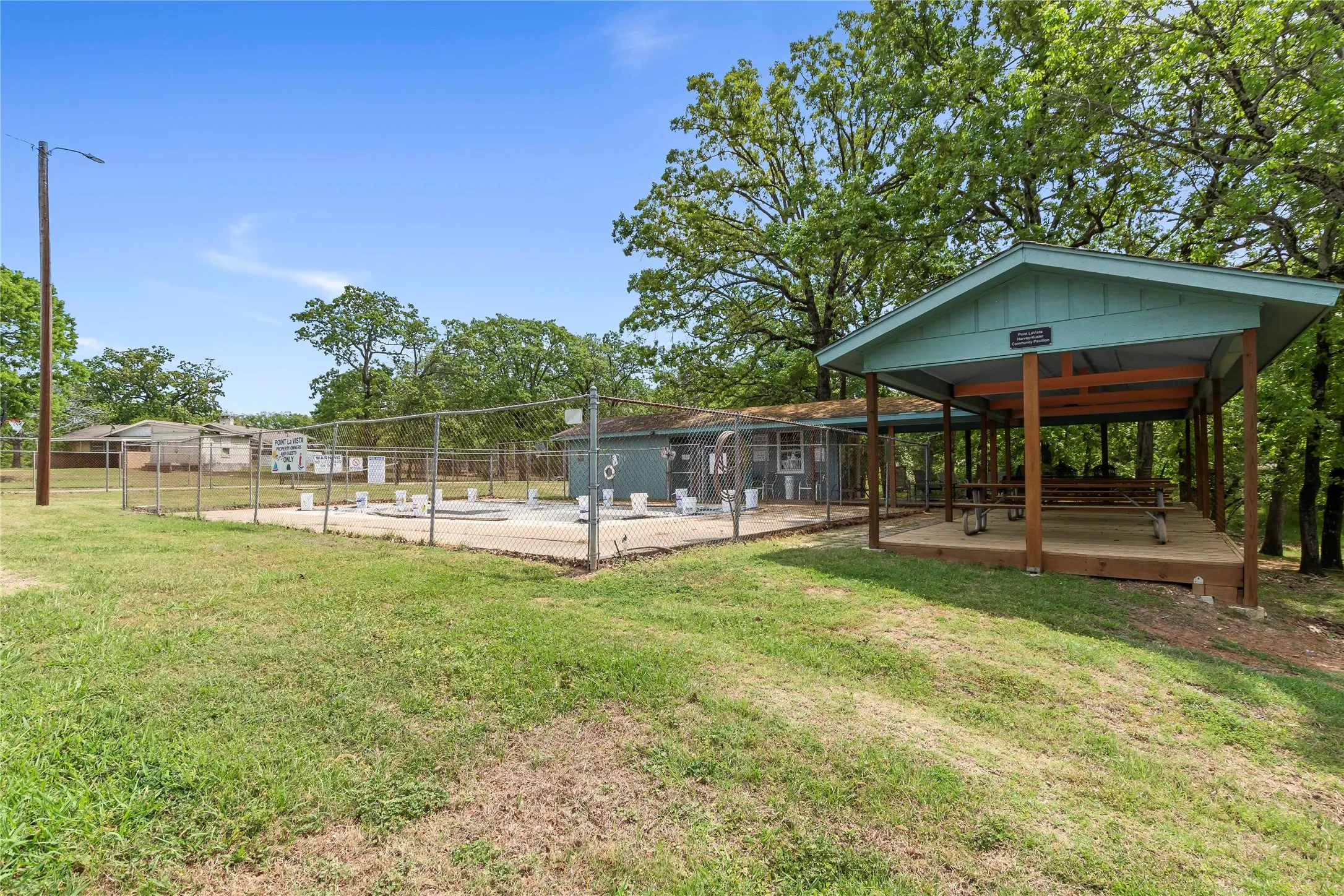Community pool with picnic area