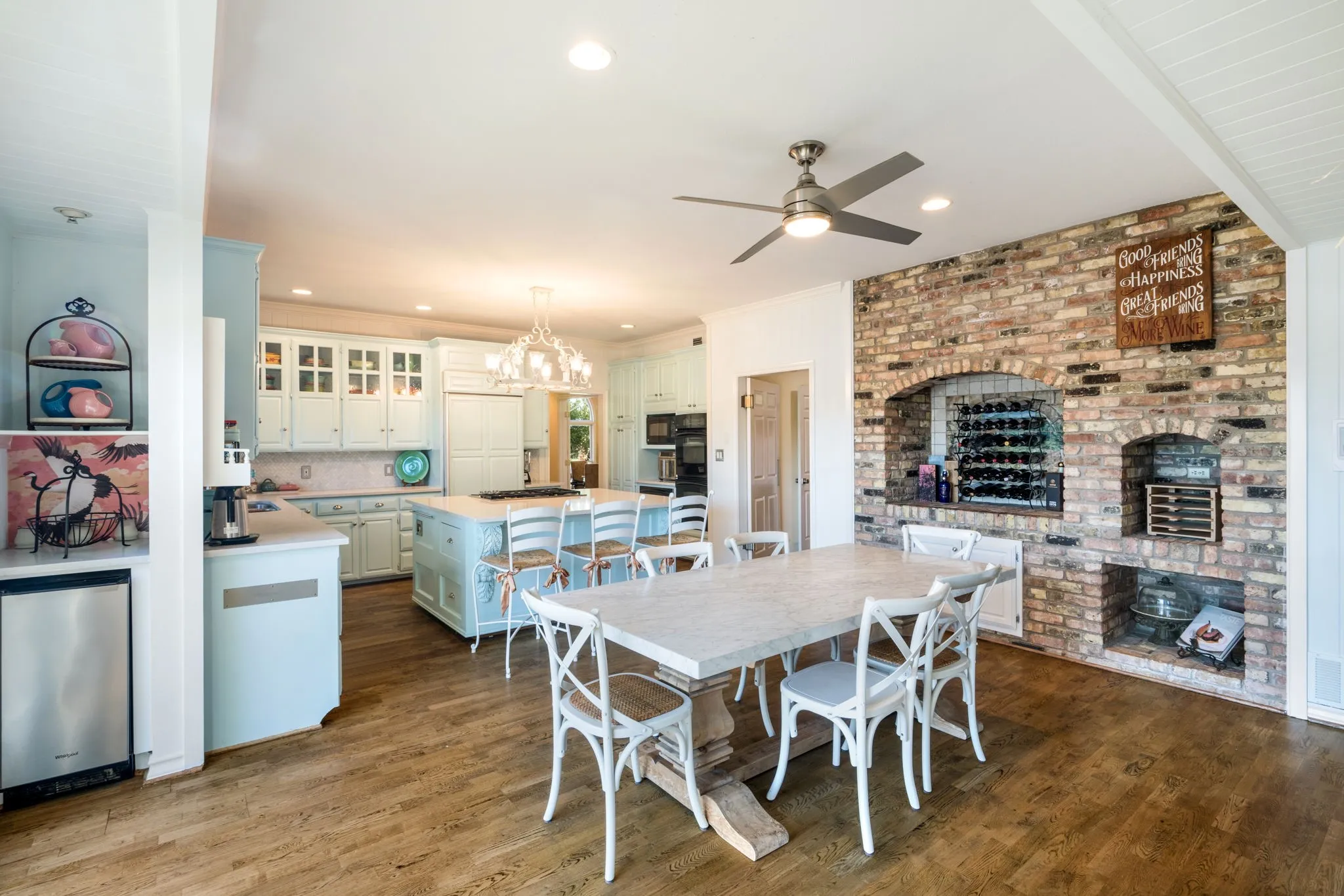 Wood-finish flooring throughout