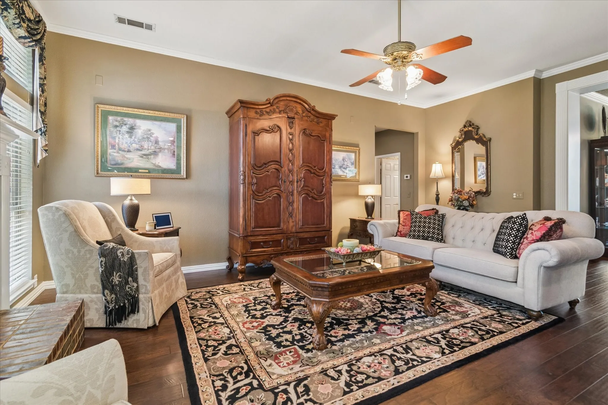 Hardwood-style flooring throughout