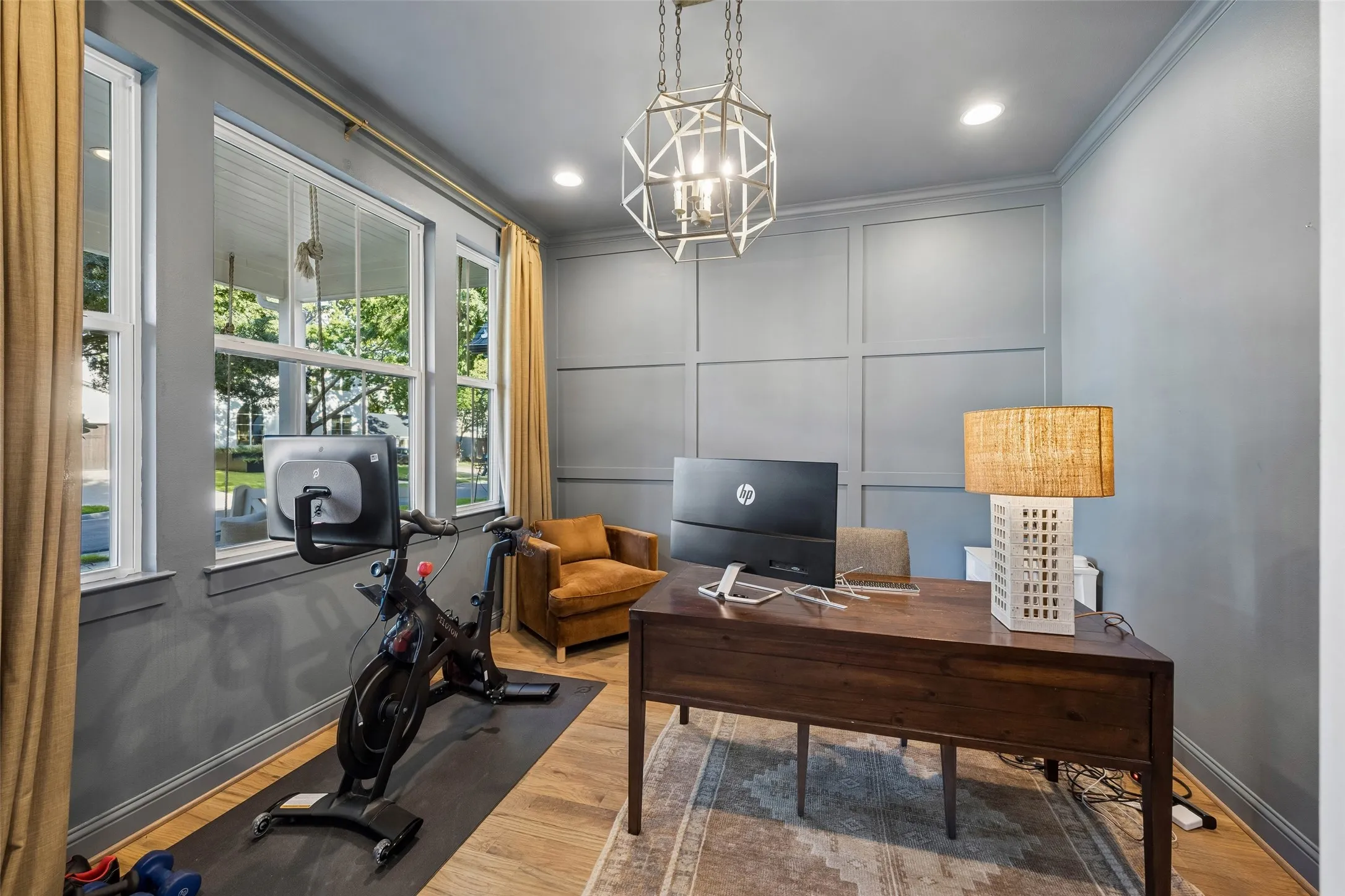 Separate Office space with french doors for privacy. Located on the first floor.
