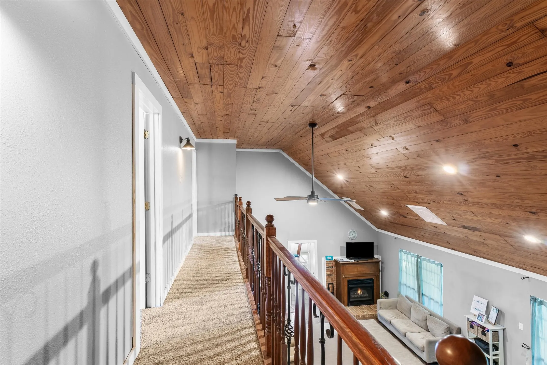 Loft hallway to two bedrooms