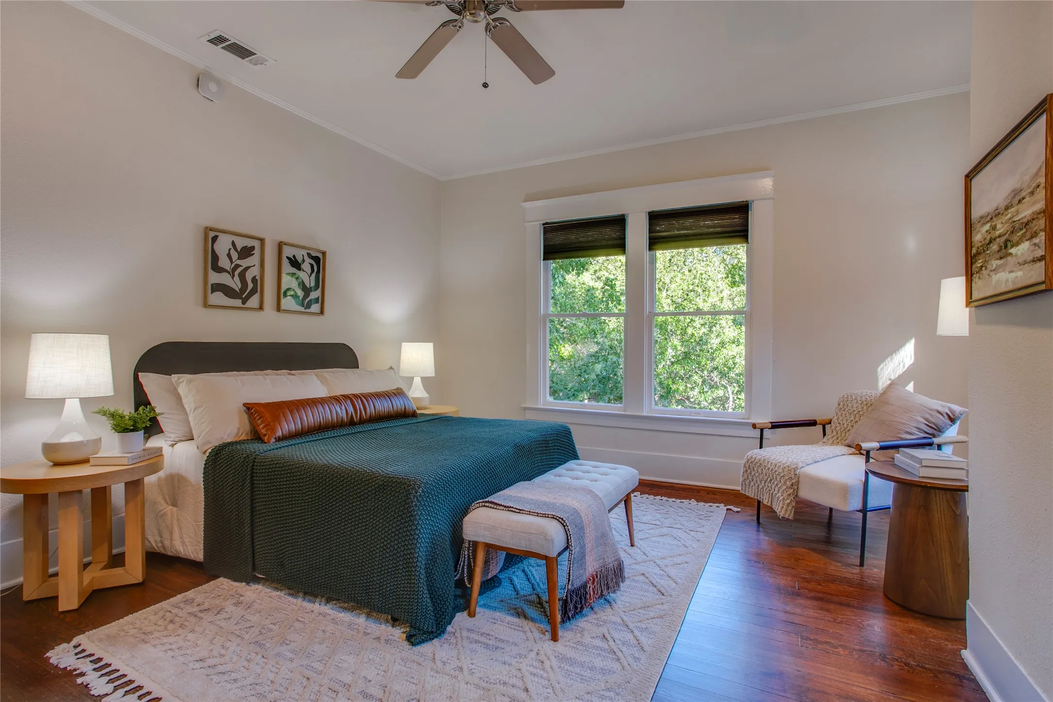 Southeast upstairs corner bedroom