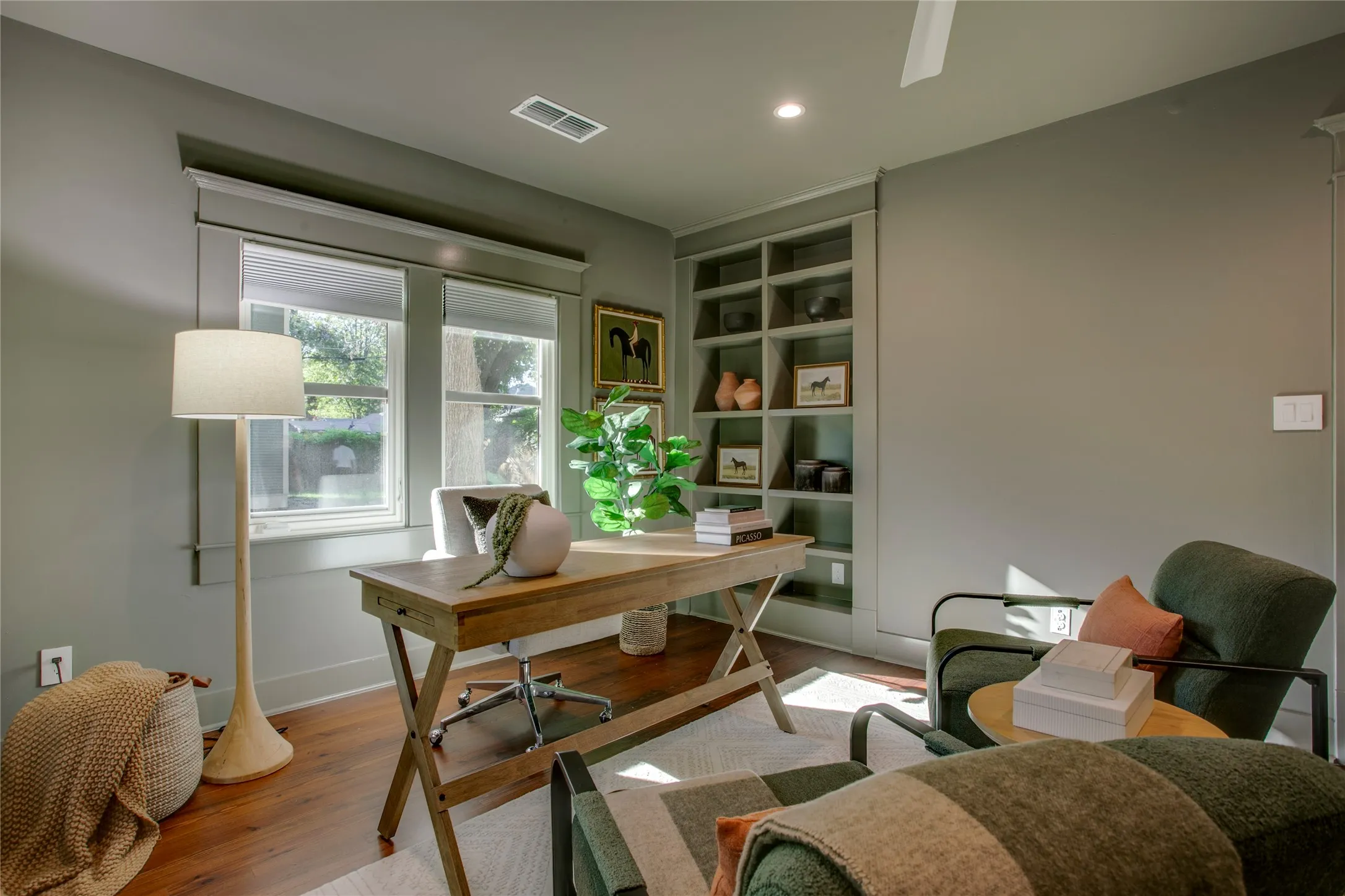 This room overlooks the backyard